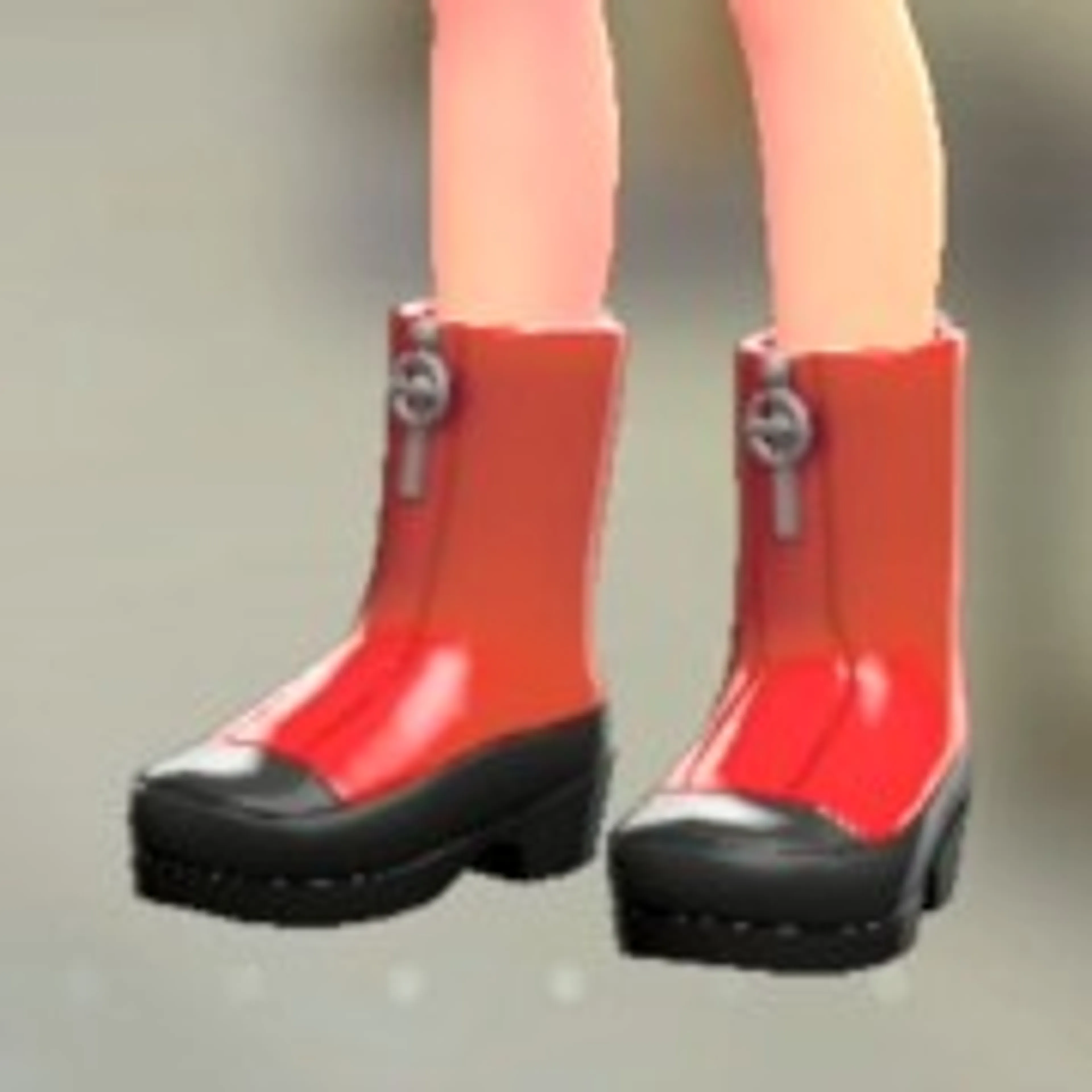 ミドルブーツ - レッド×ブラック