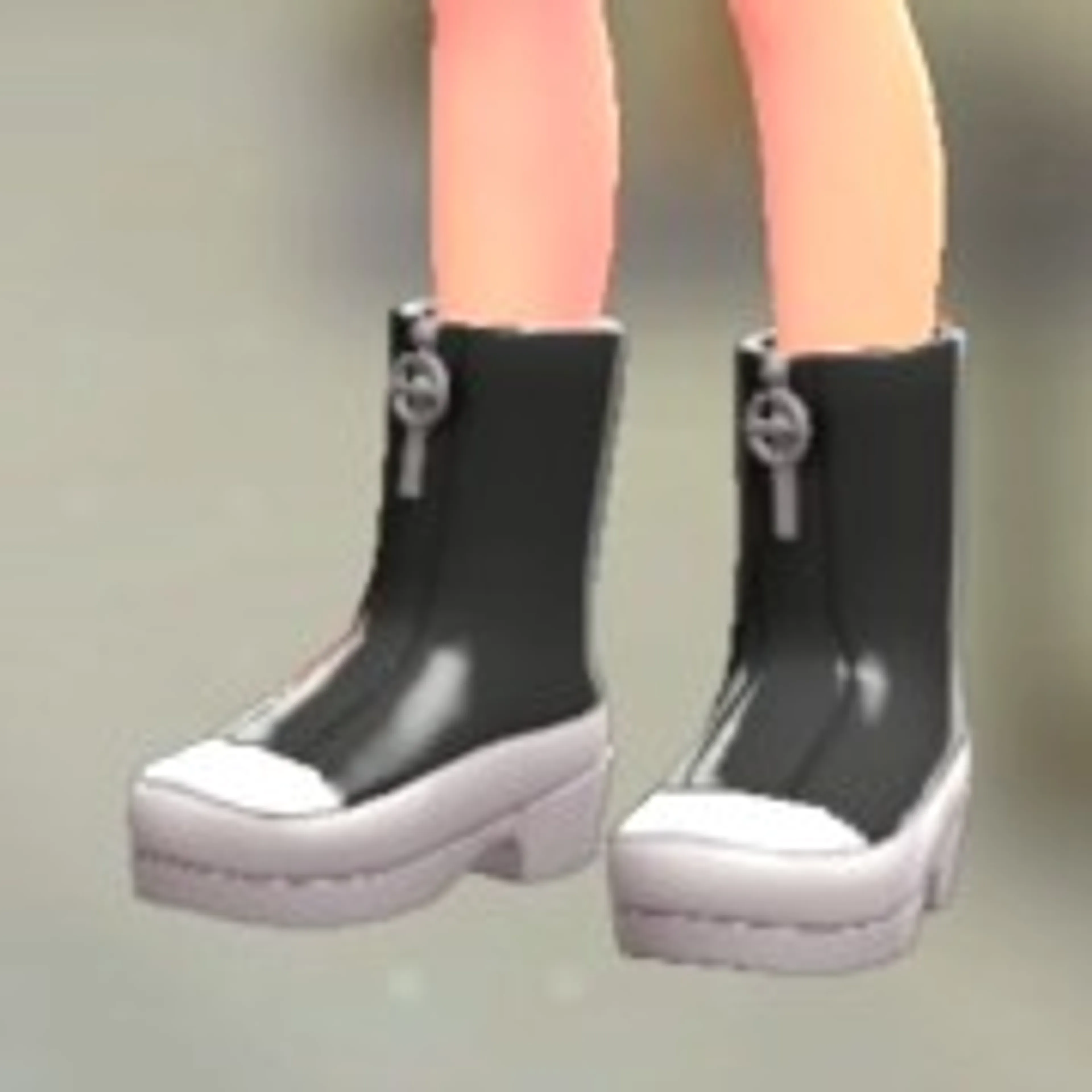 ミドルブーツ - ブラック×ホワイト