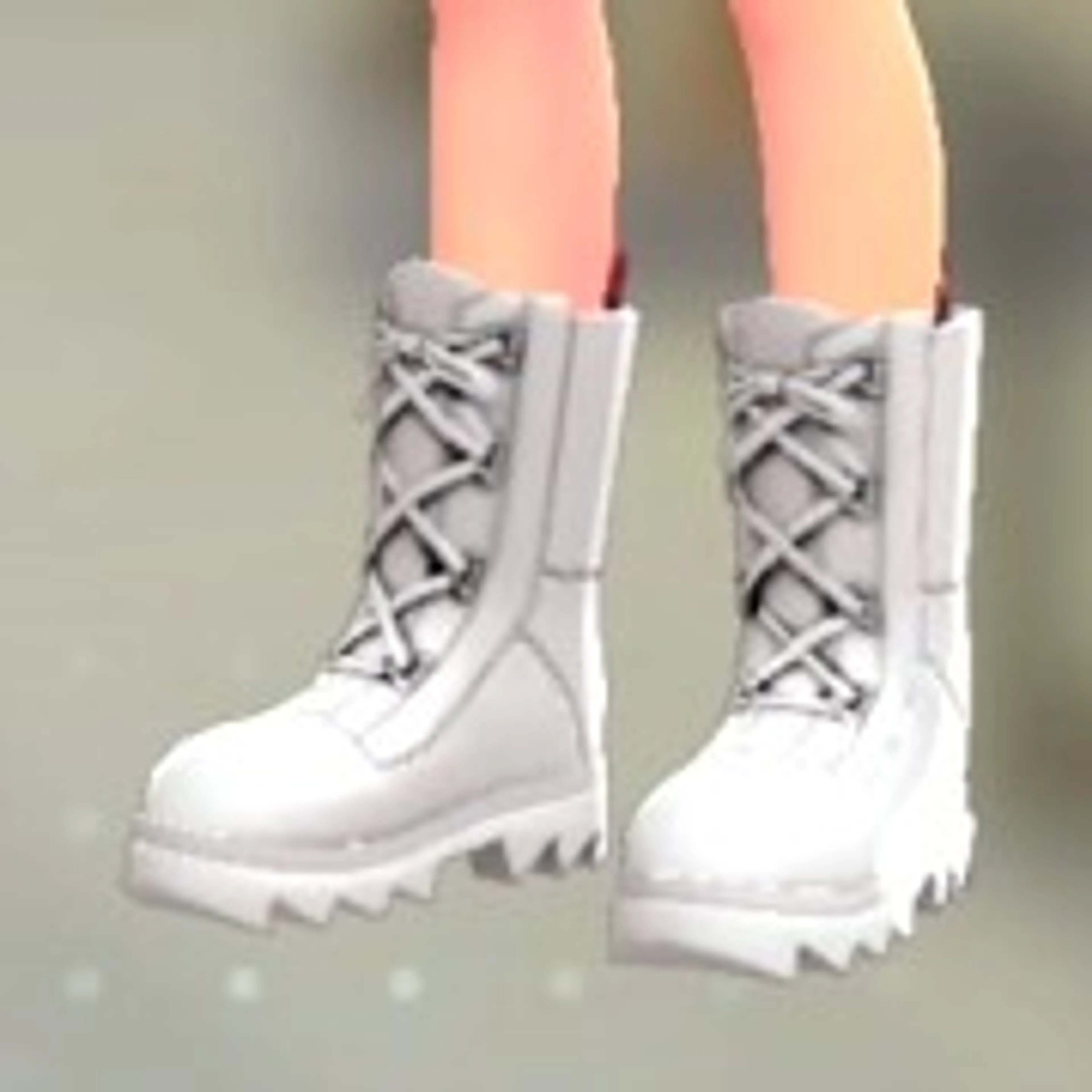 コンバットブーツ - ホワイト×ホワイト