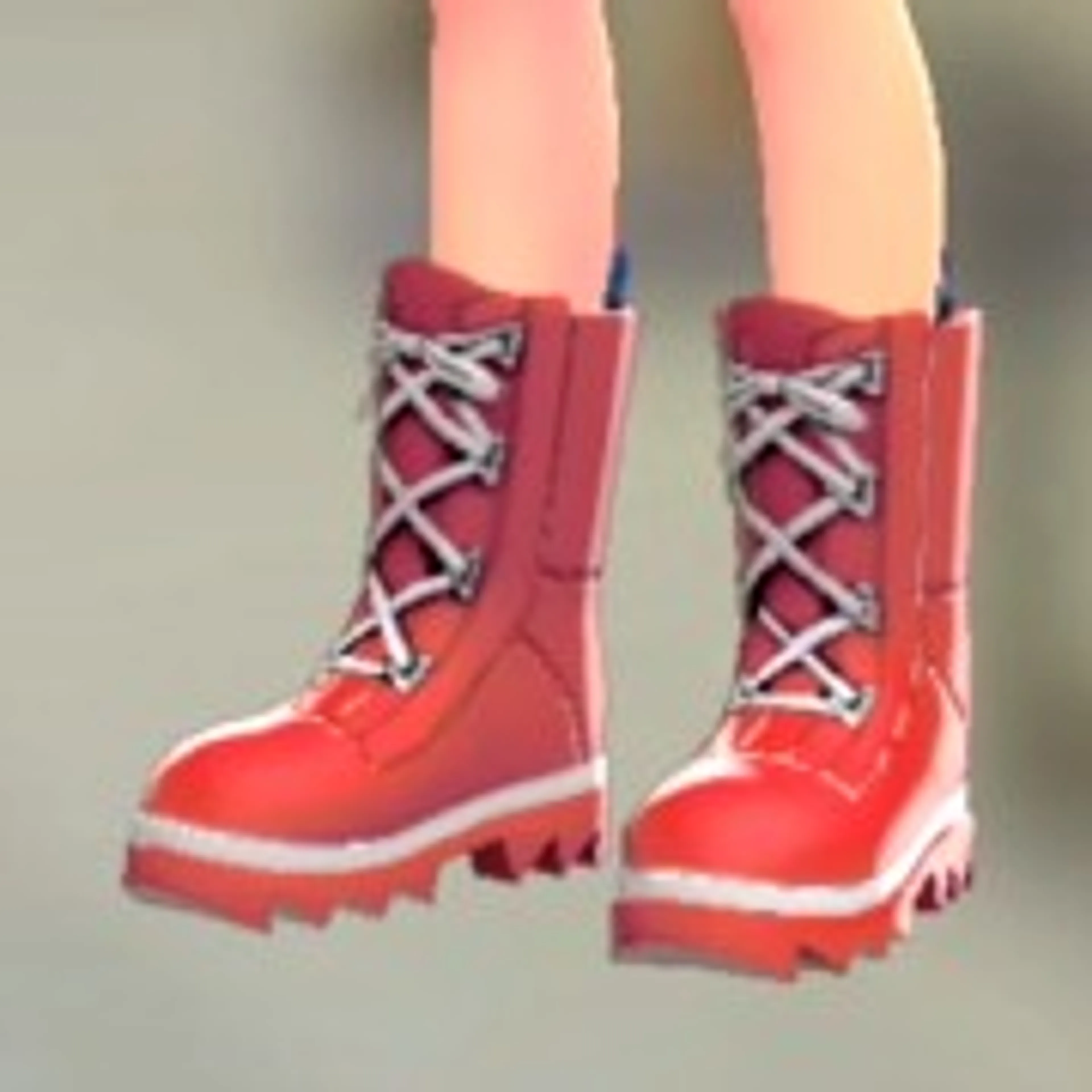 コンバットブーツ - レッド×ホワイト