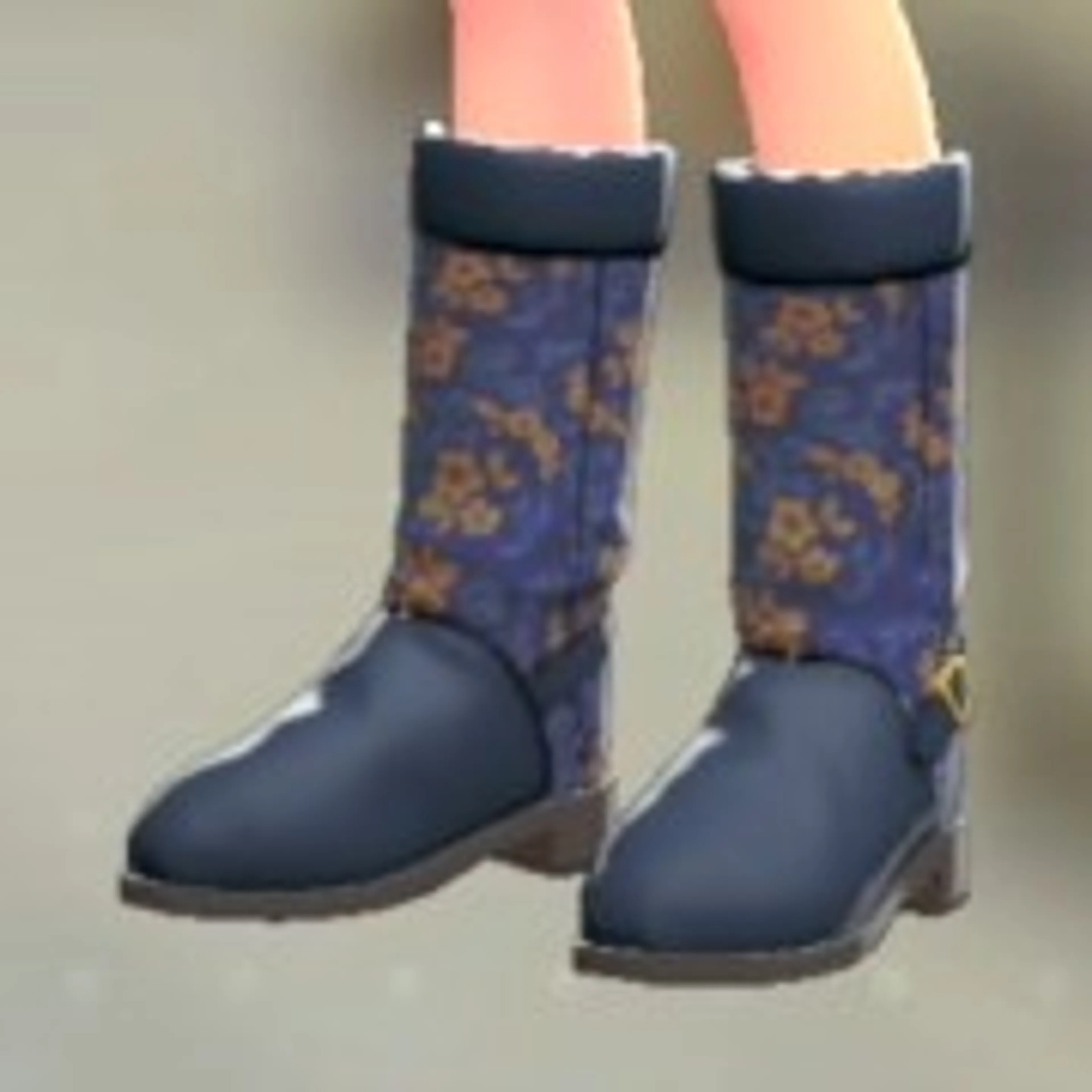 パターンロングブーツ - ブルーブロッサム