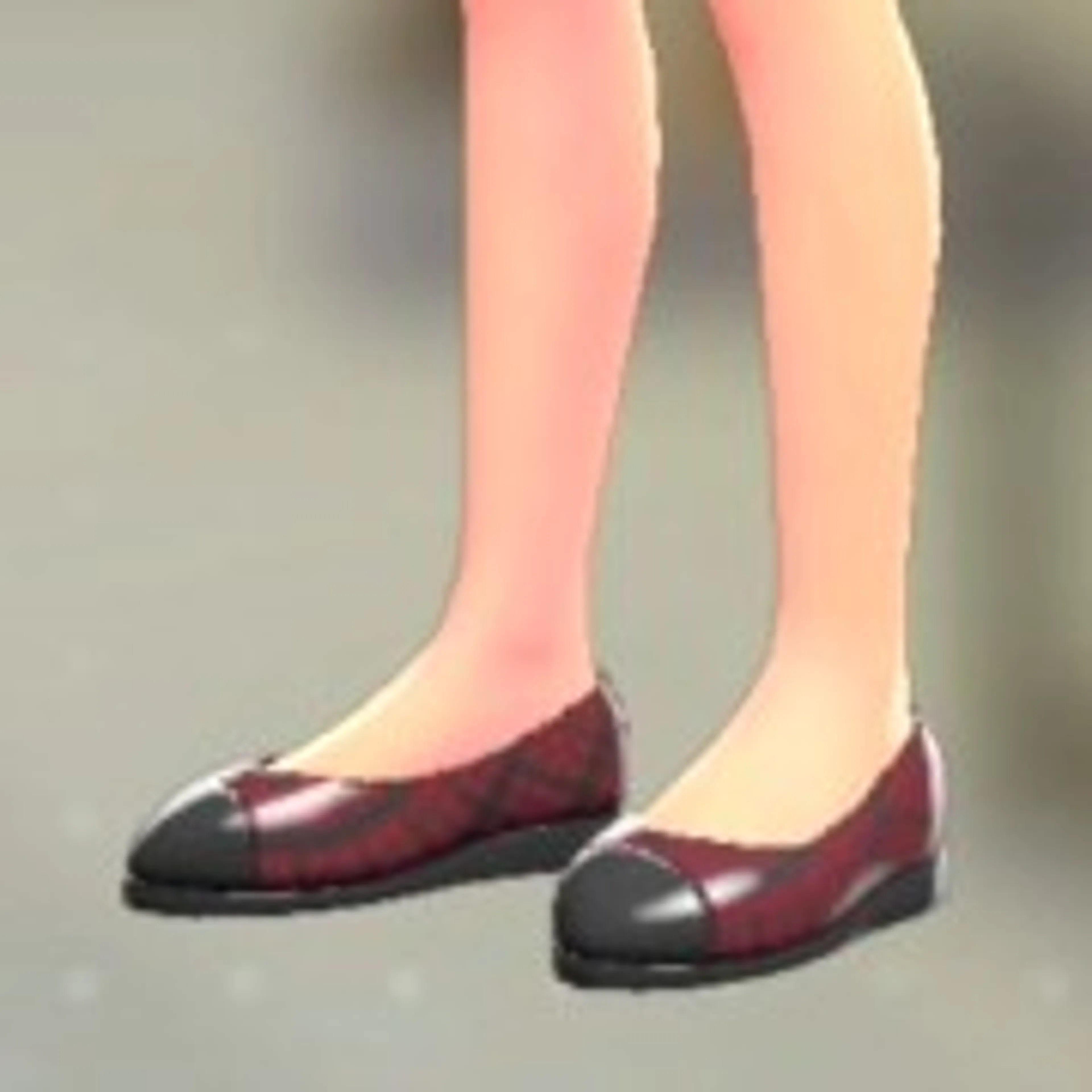 チェックがらパンプス - ブレイブリーレッド