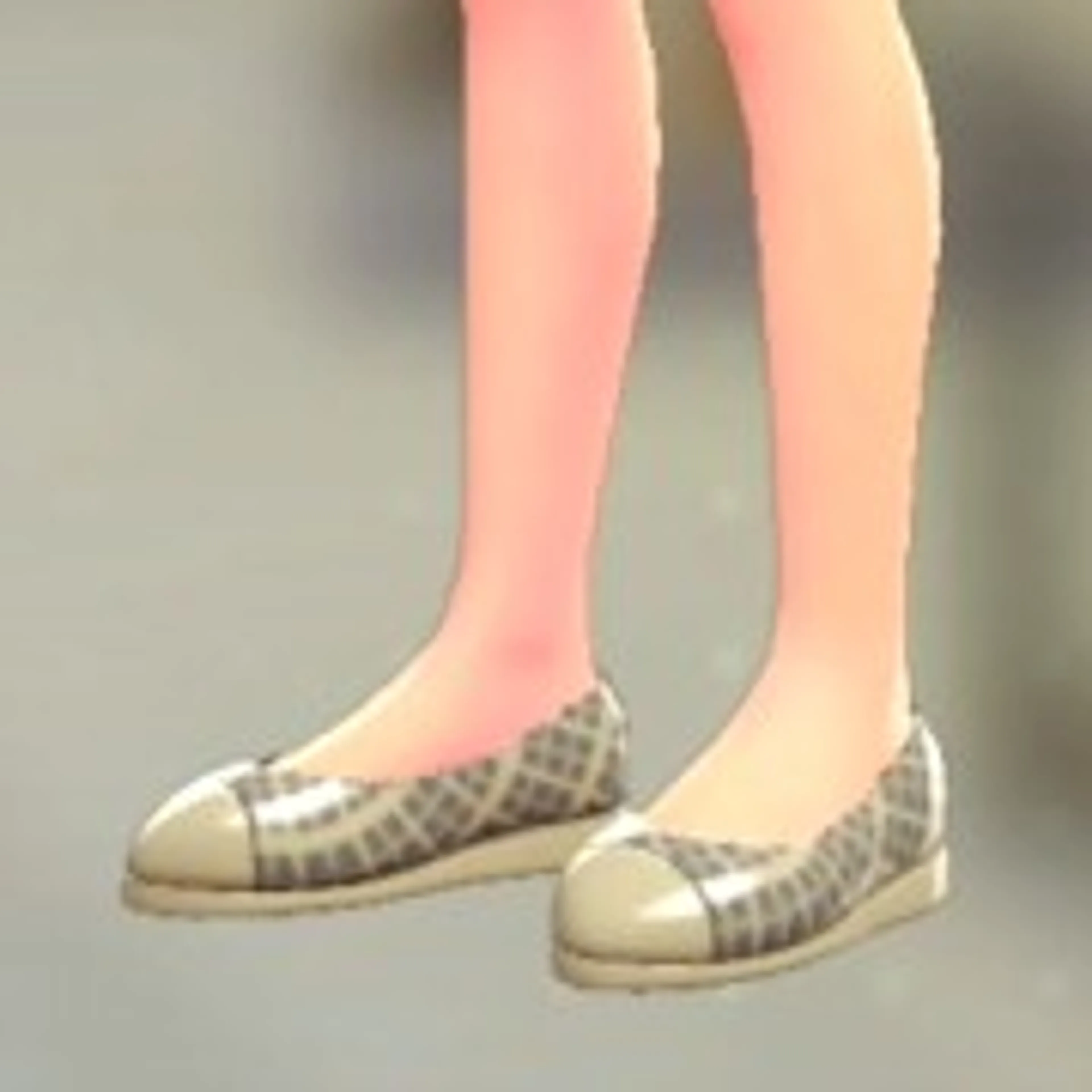 チェックがらパンプス - ブレイブリーグレー