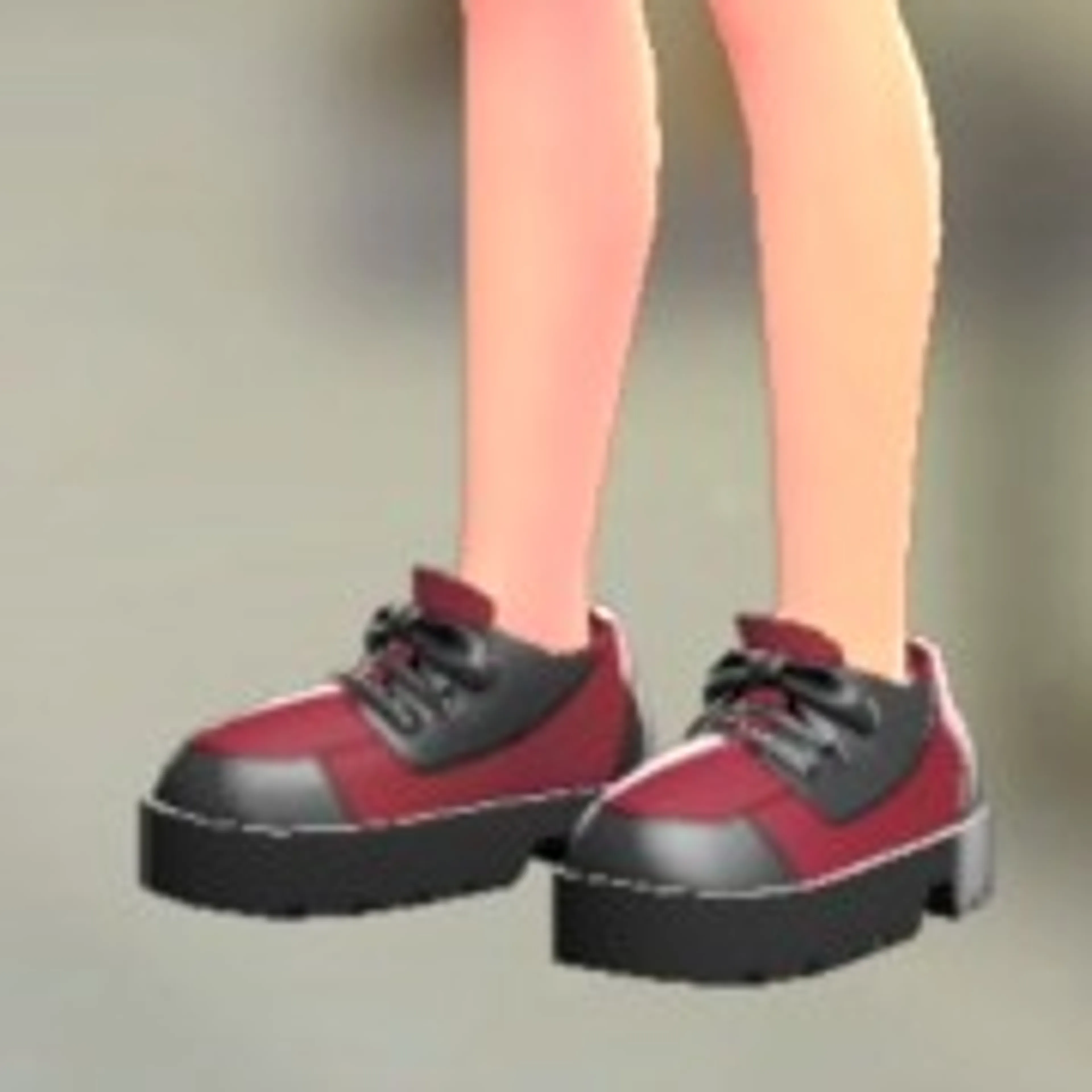 レースアップシューズ - レッド×ブラック