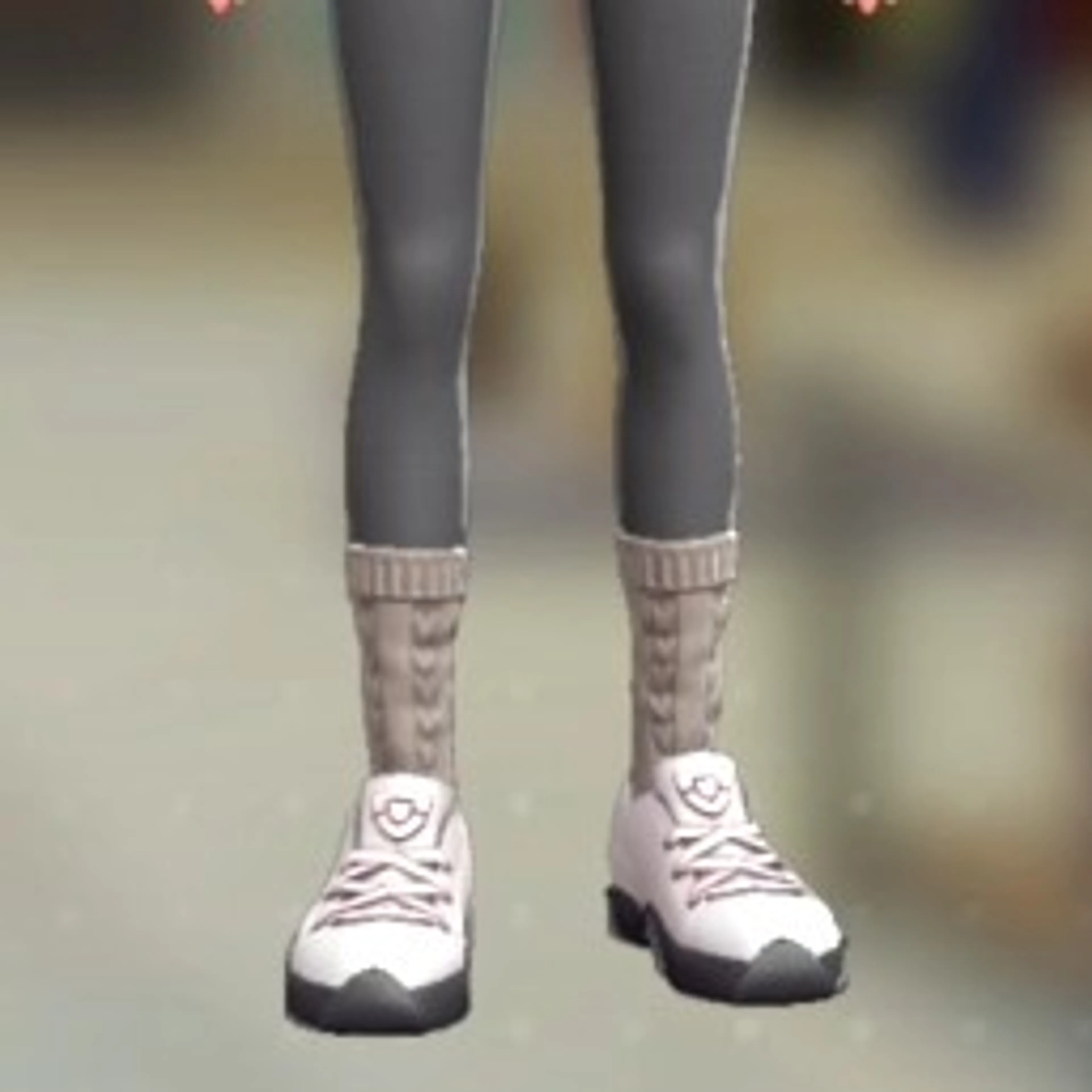 ソックス&タイツセット - リブあみベージュ グレー