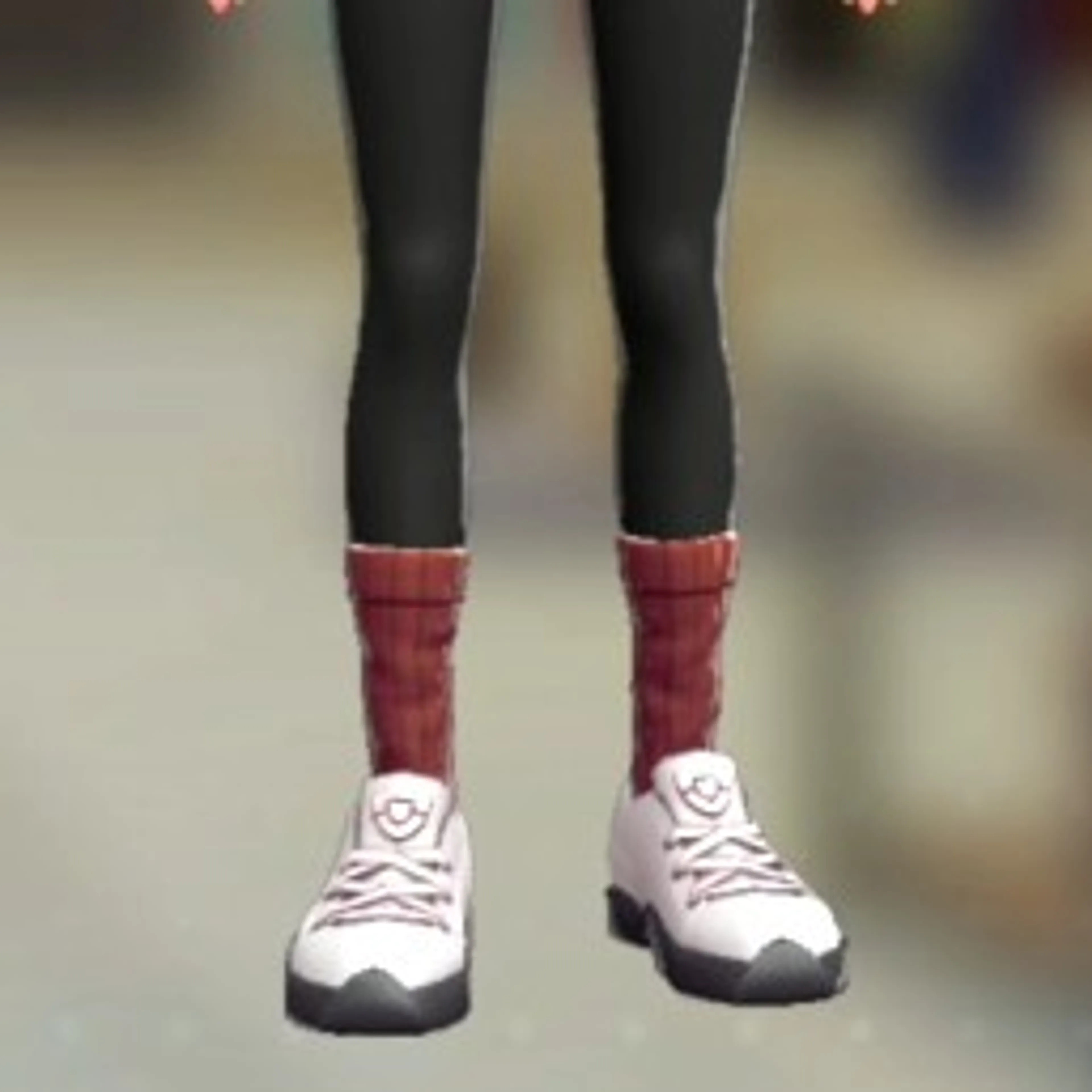 ソックス&タイツセット - リブあみレッド ブラック