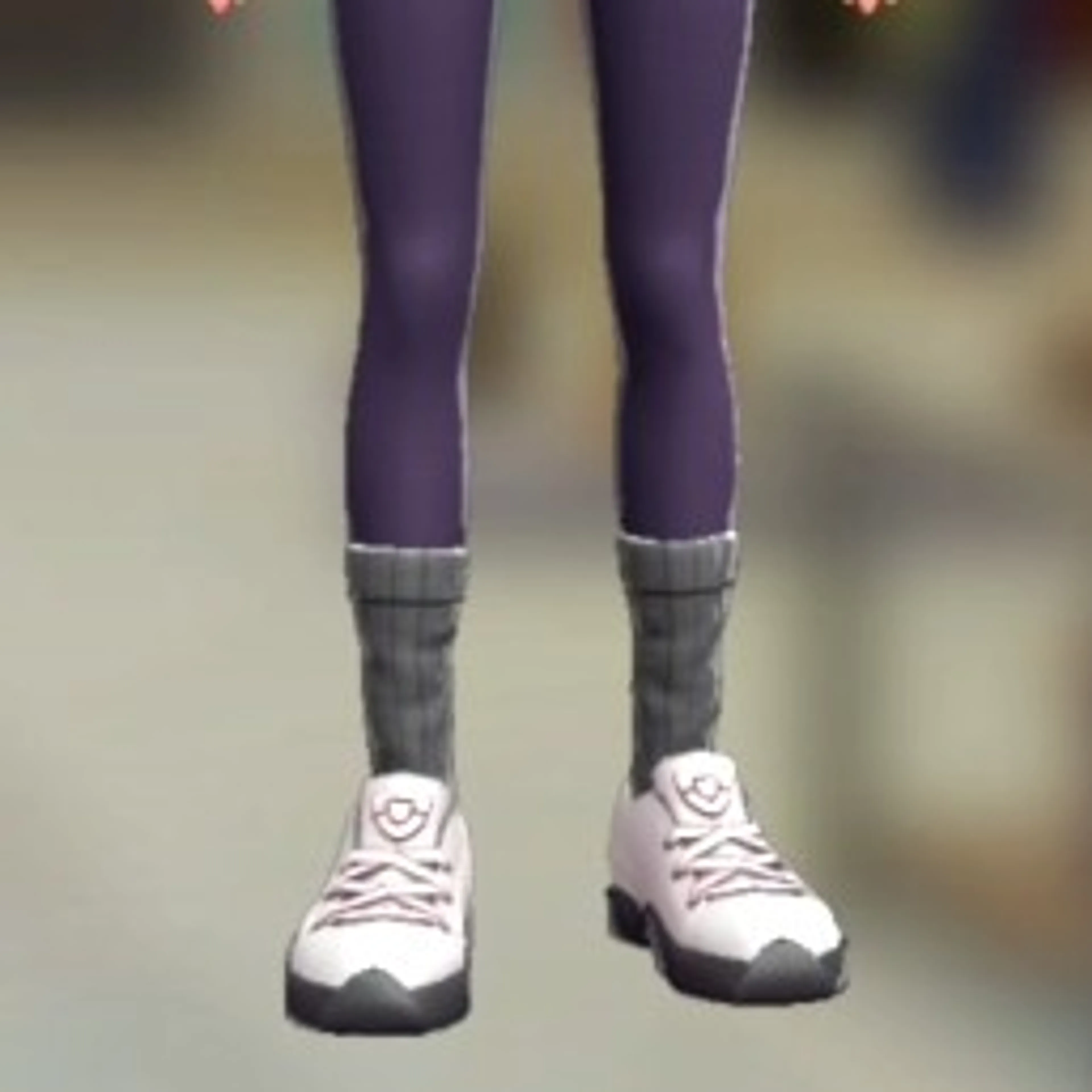 ソックス&タイツセット - リブあみグレー パープル