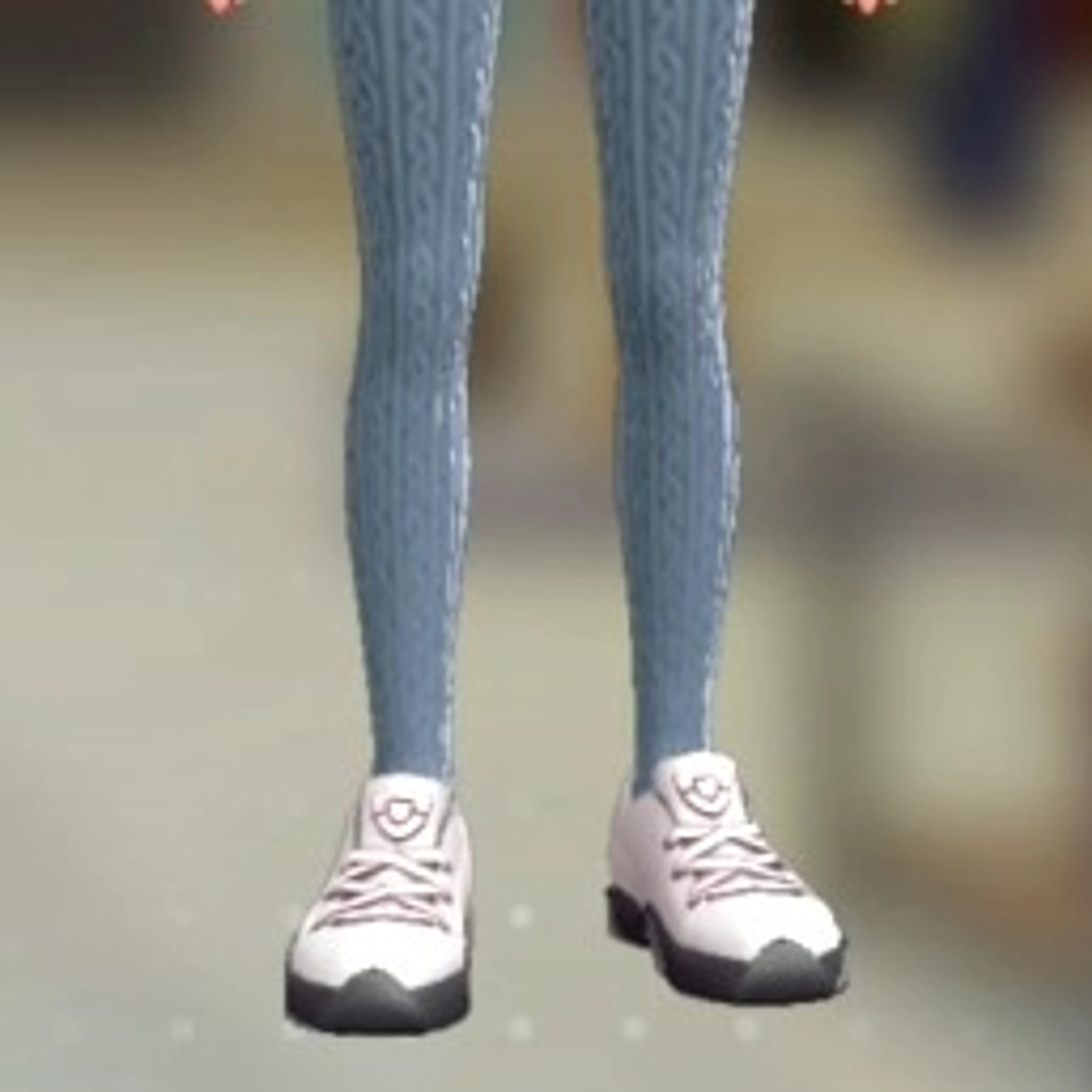 リブあみタイツ - スモーキーブルー