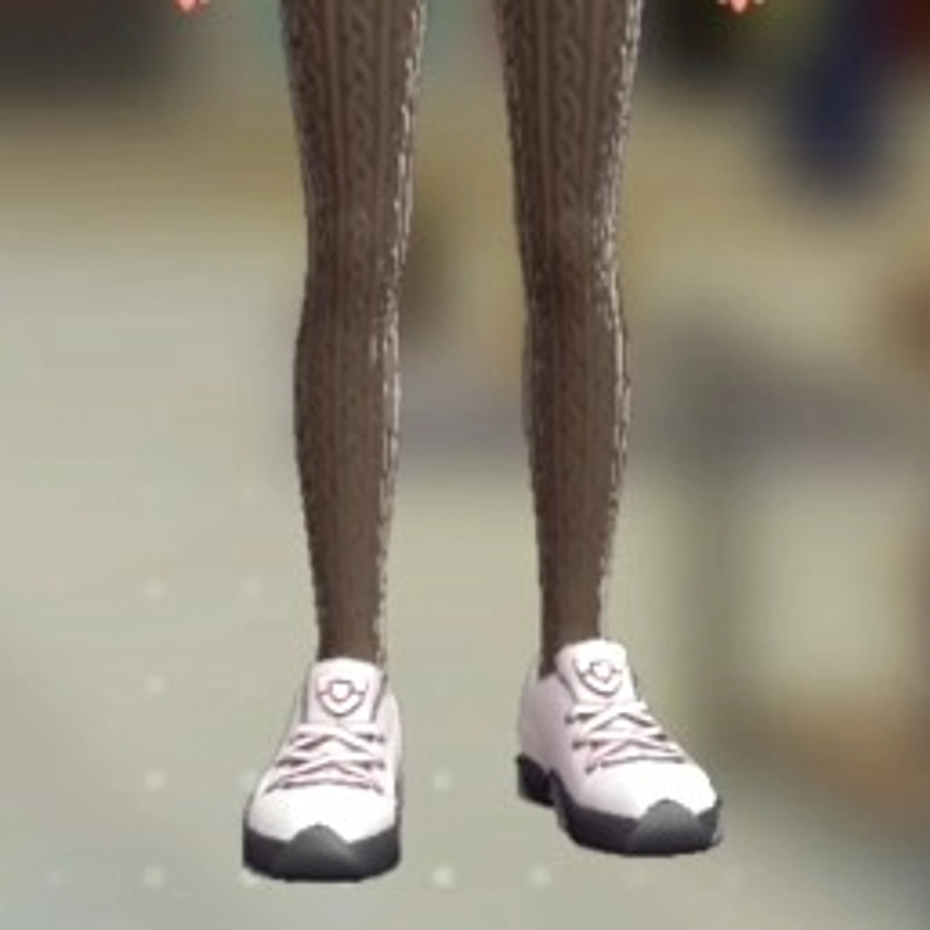 リブあみタイツ - ブラウン