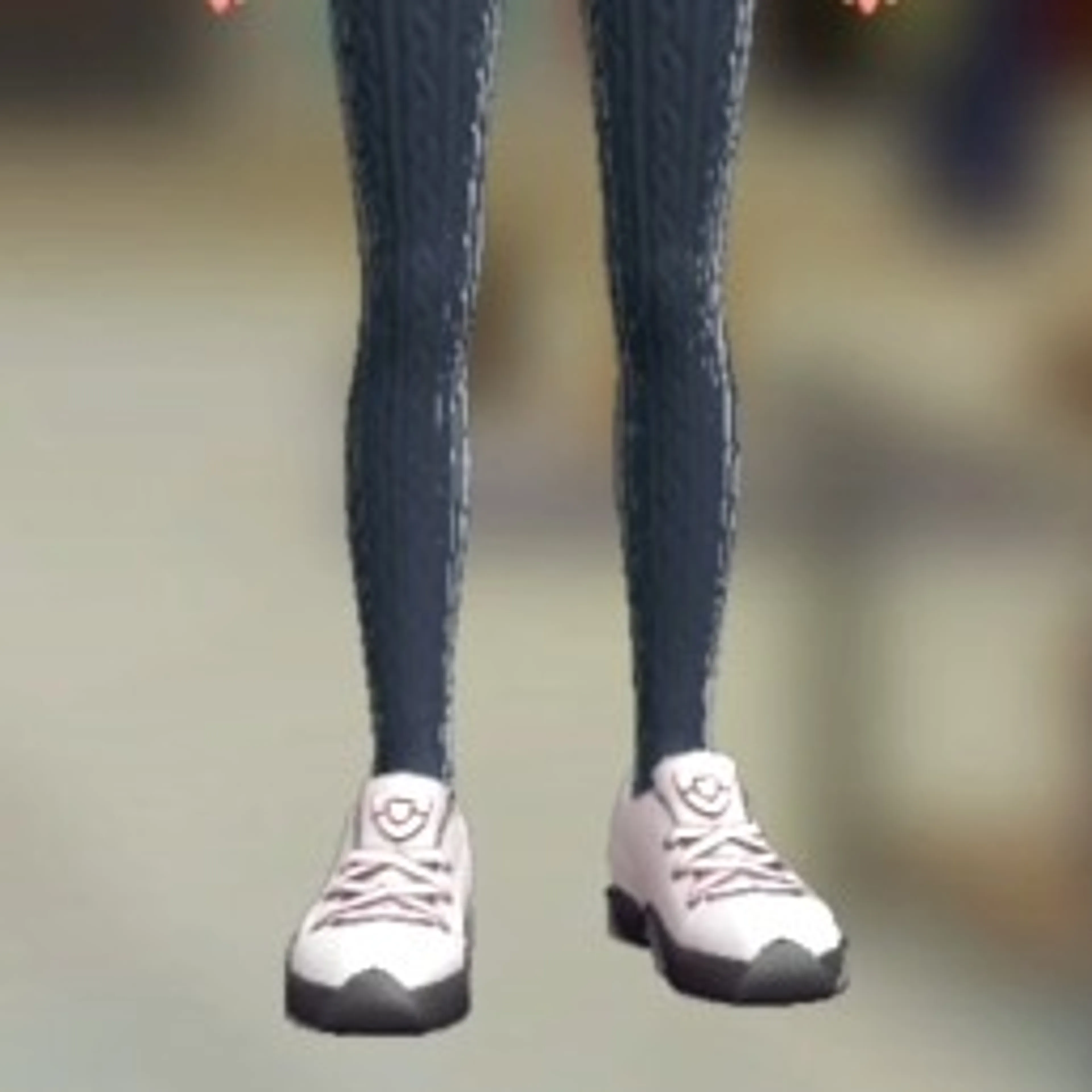 リブあみタイツ - ネイビー