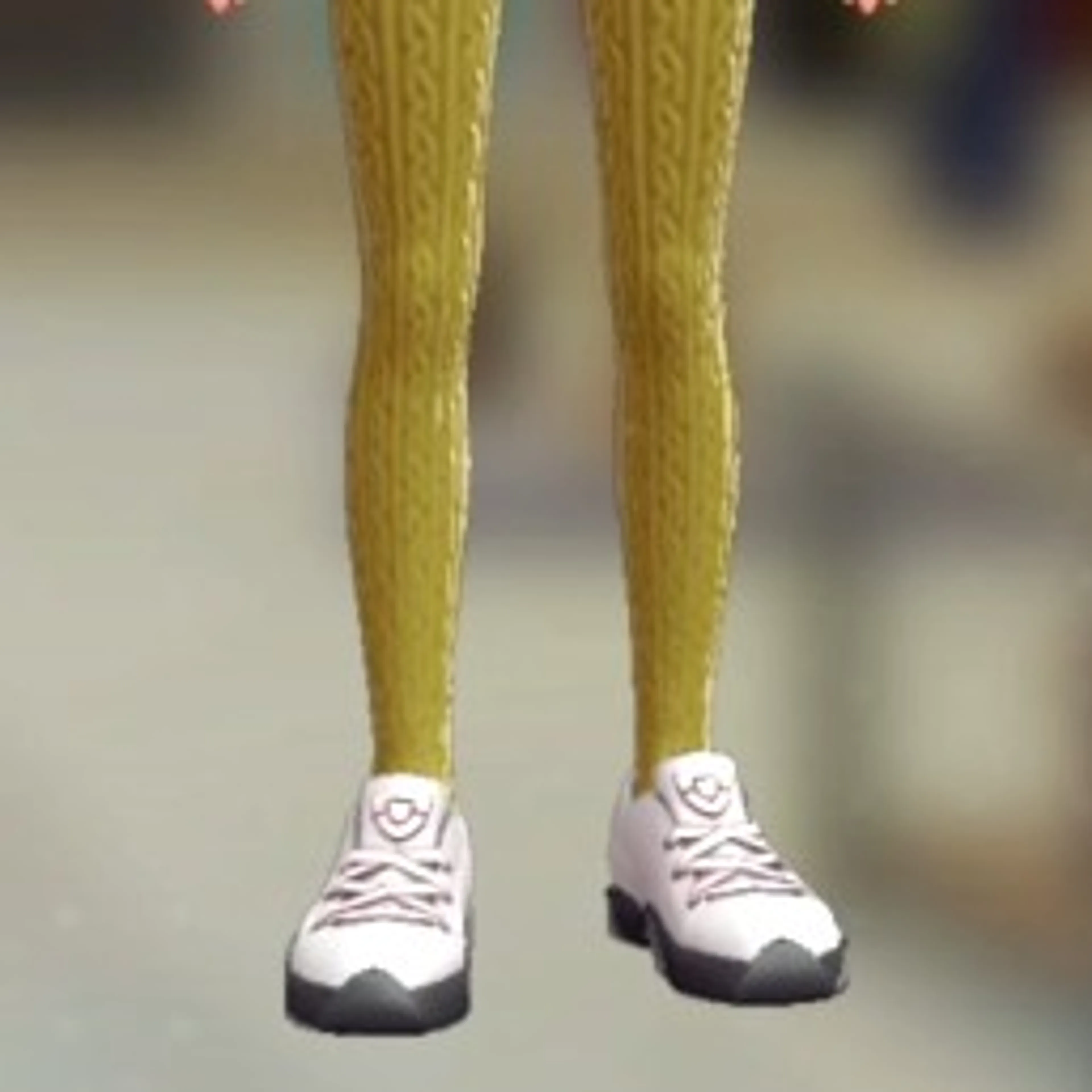 リブあみタイツ - イエロー