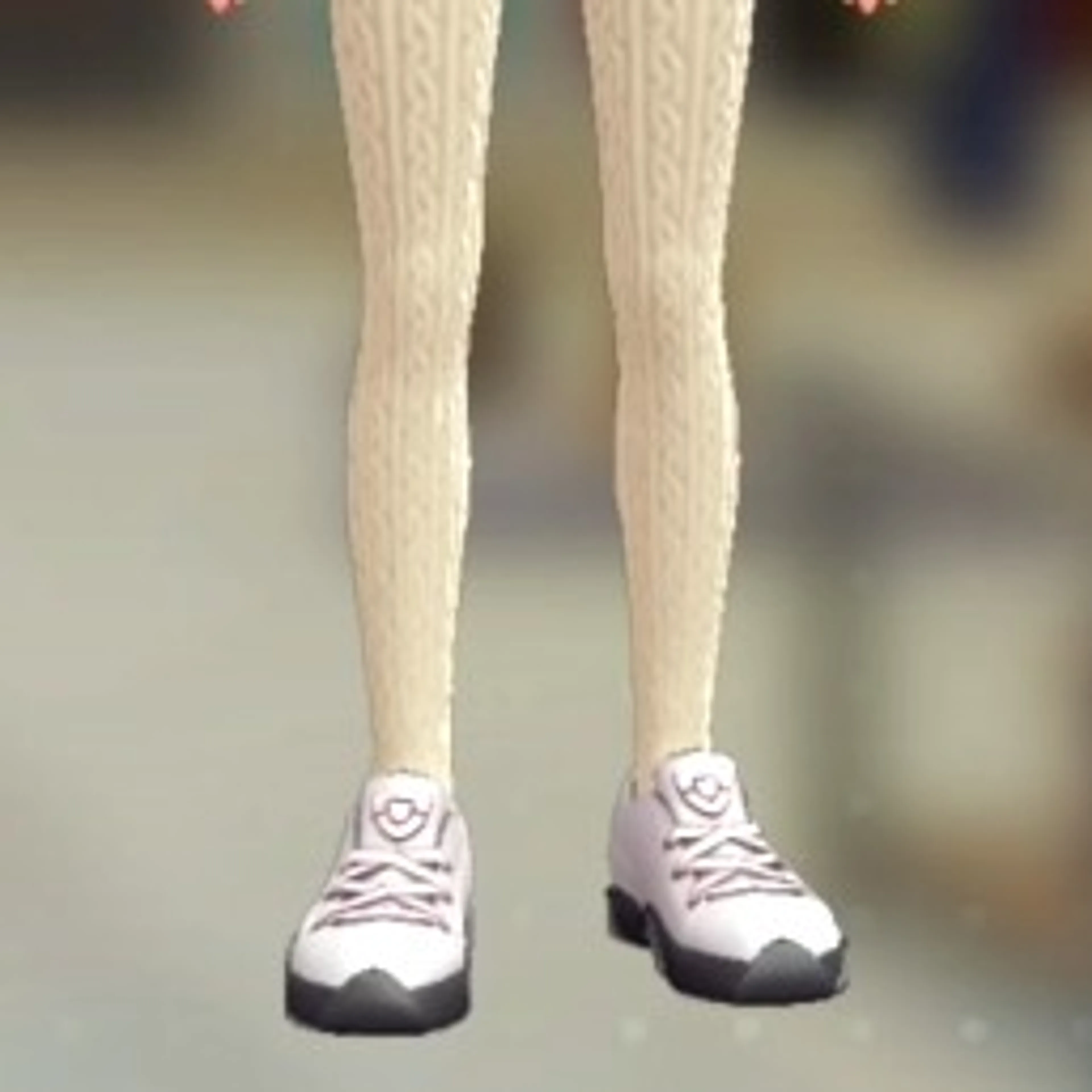 リブあみタイツ - アイボリー