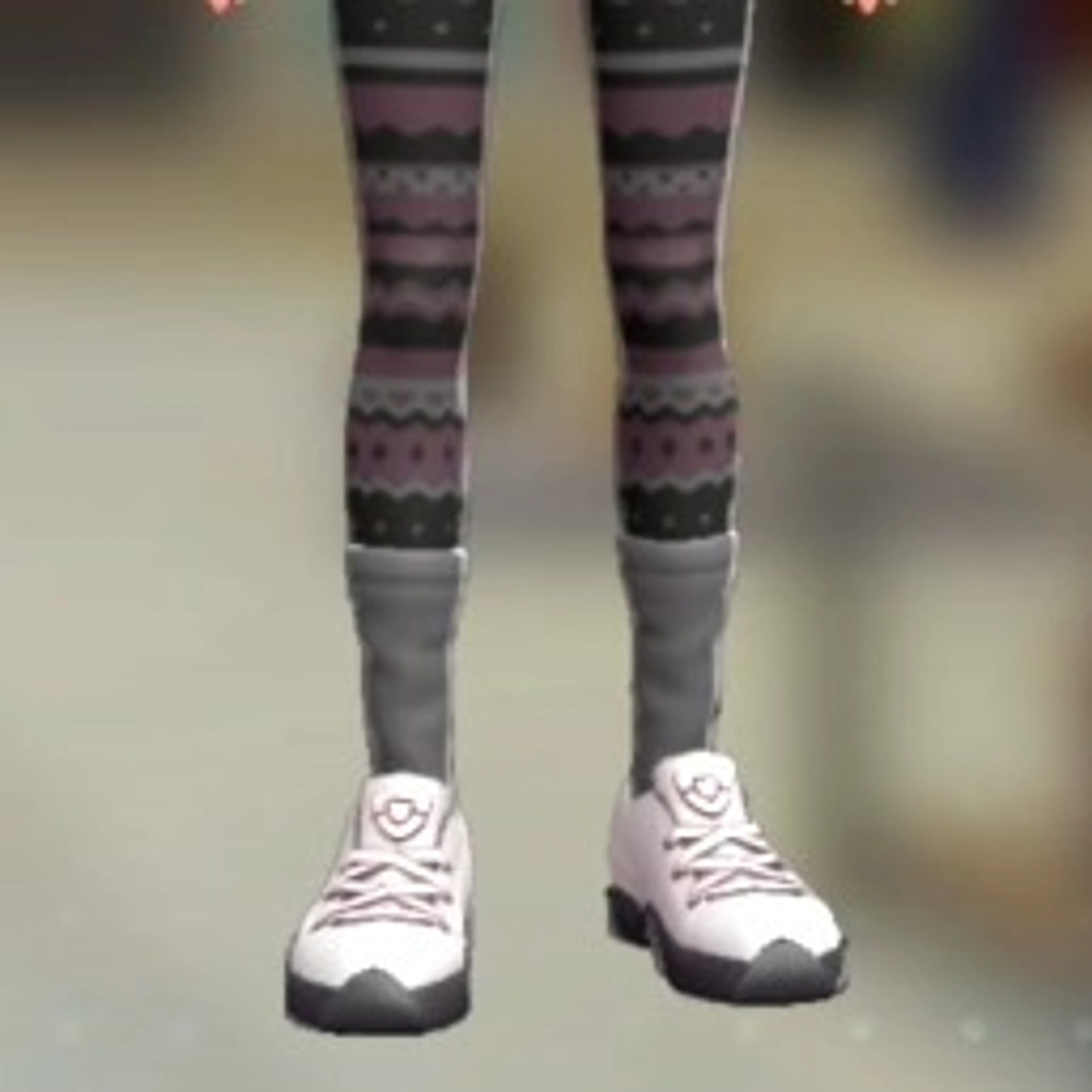 がらタイツ&ソックスセット - ジオメトリーブラック グレー