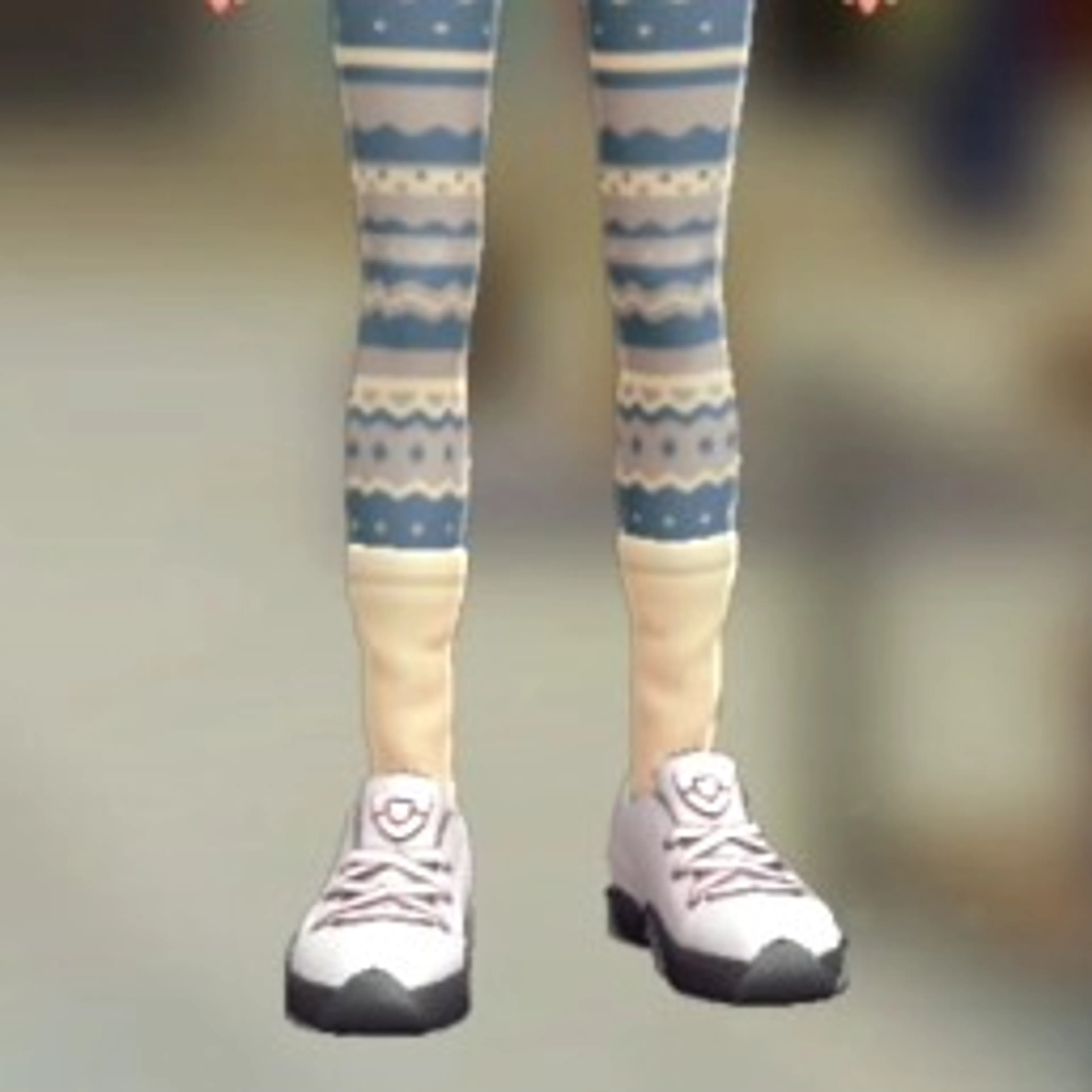 がらタイツ&ソックスセット - ジオメトリーブルー アイボリー