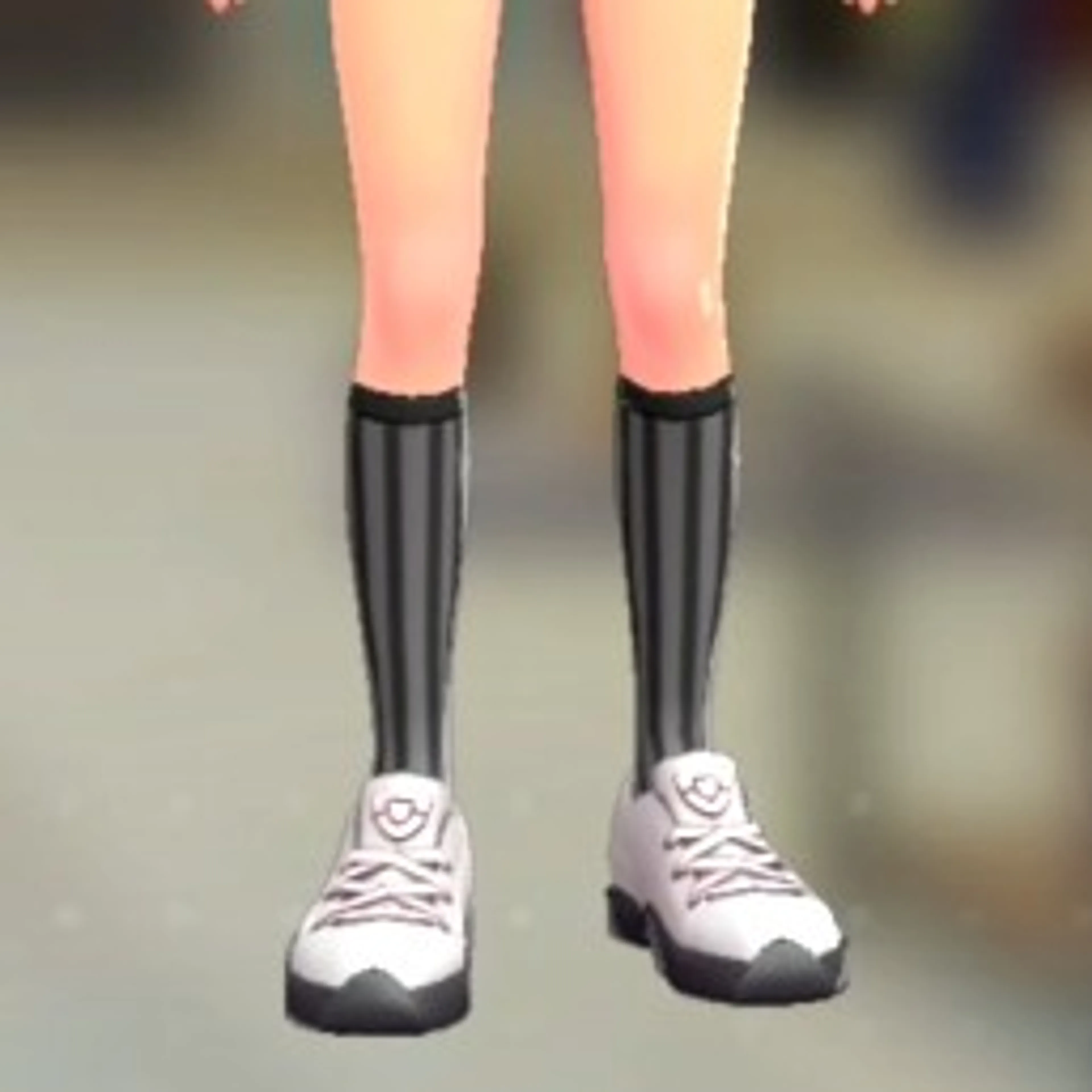 ストライプハイソックス - グレー