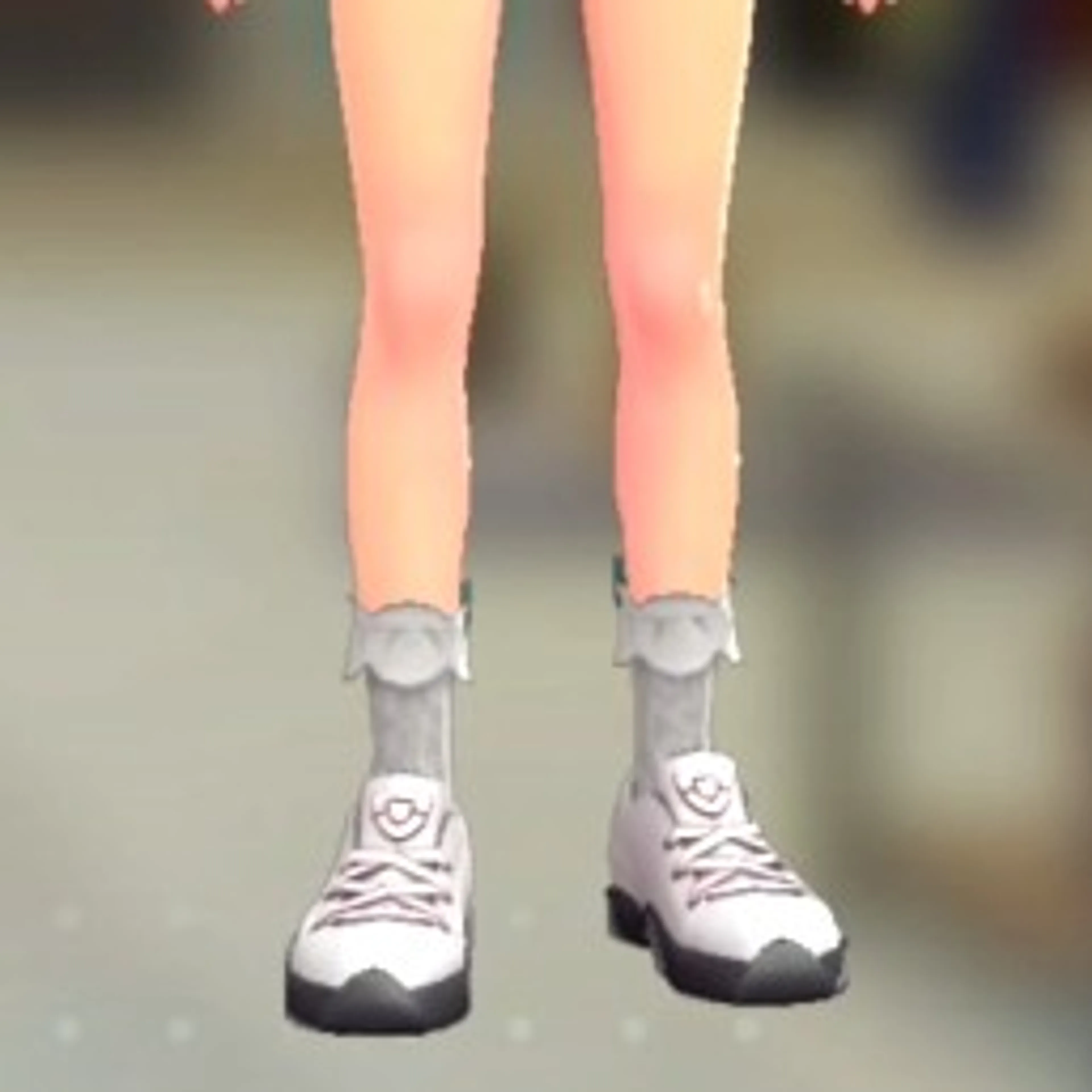 レースリボンソックス - グレーフラワー