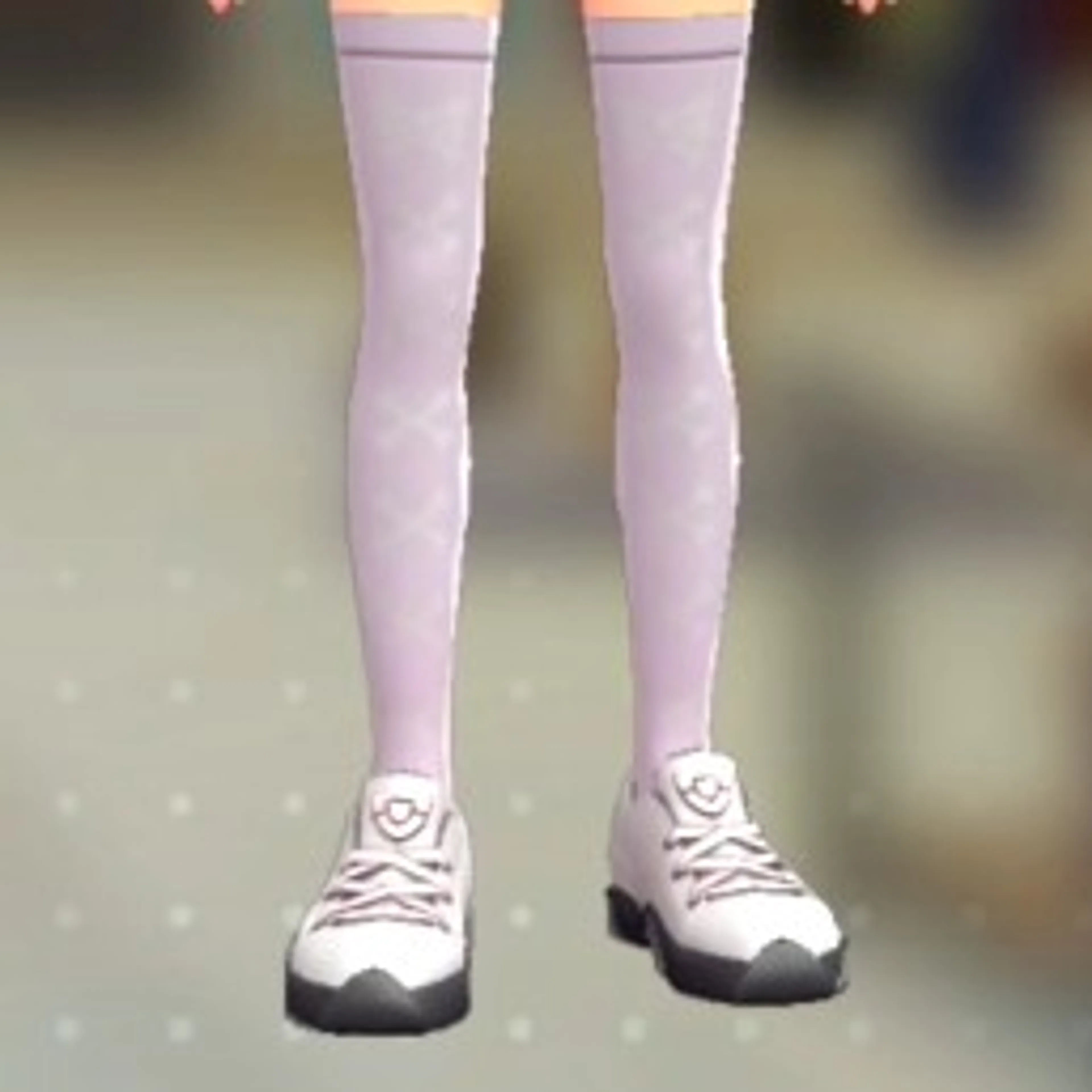 ボーンリボンサイハイソックス - ペールパープル