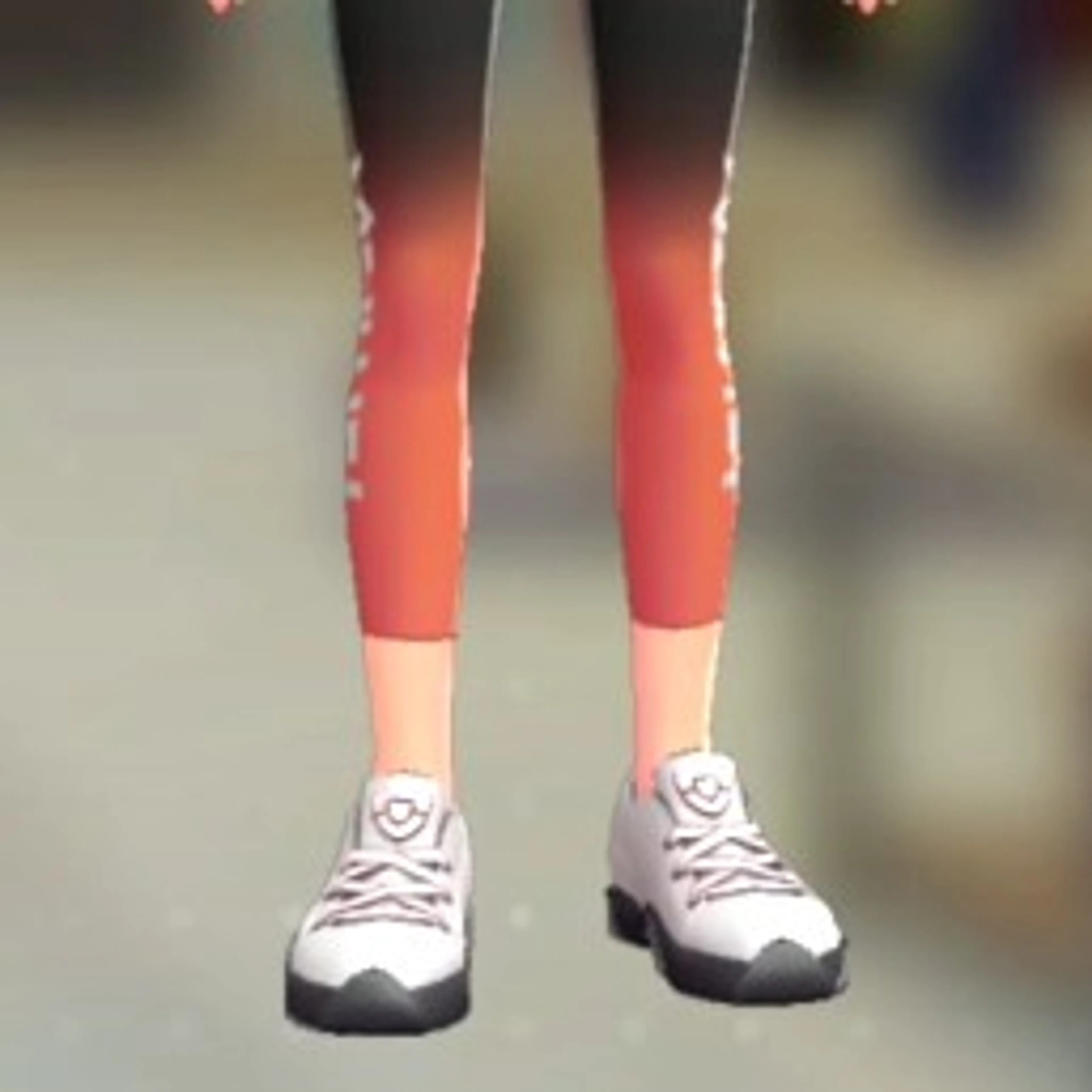 グラデ8分丈レギンス - ブラック×オレンジ