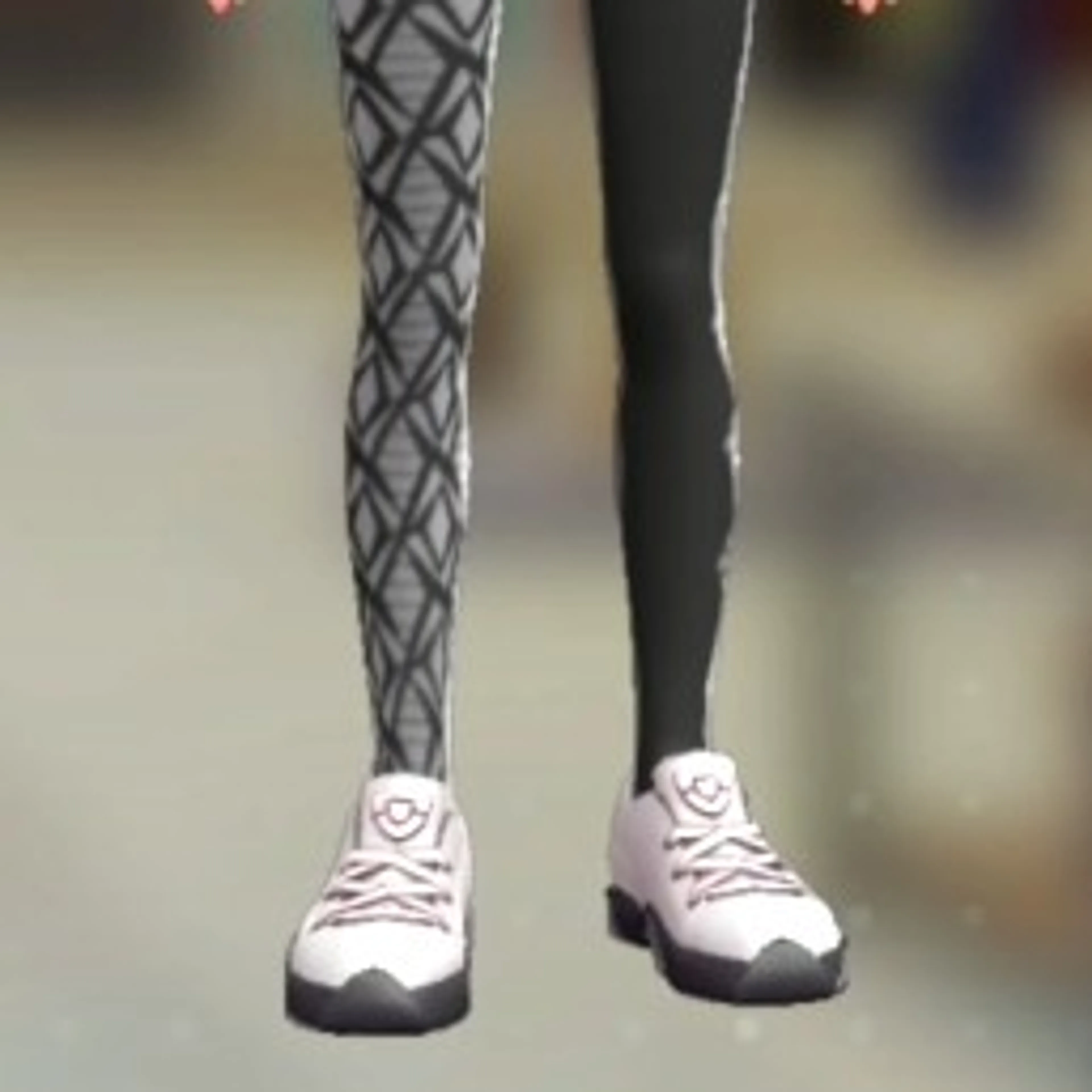 アシメデザインタイツ - クレベースブラック