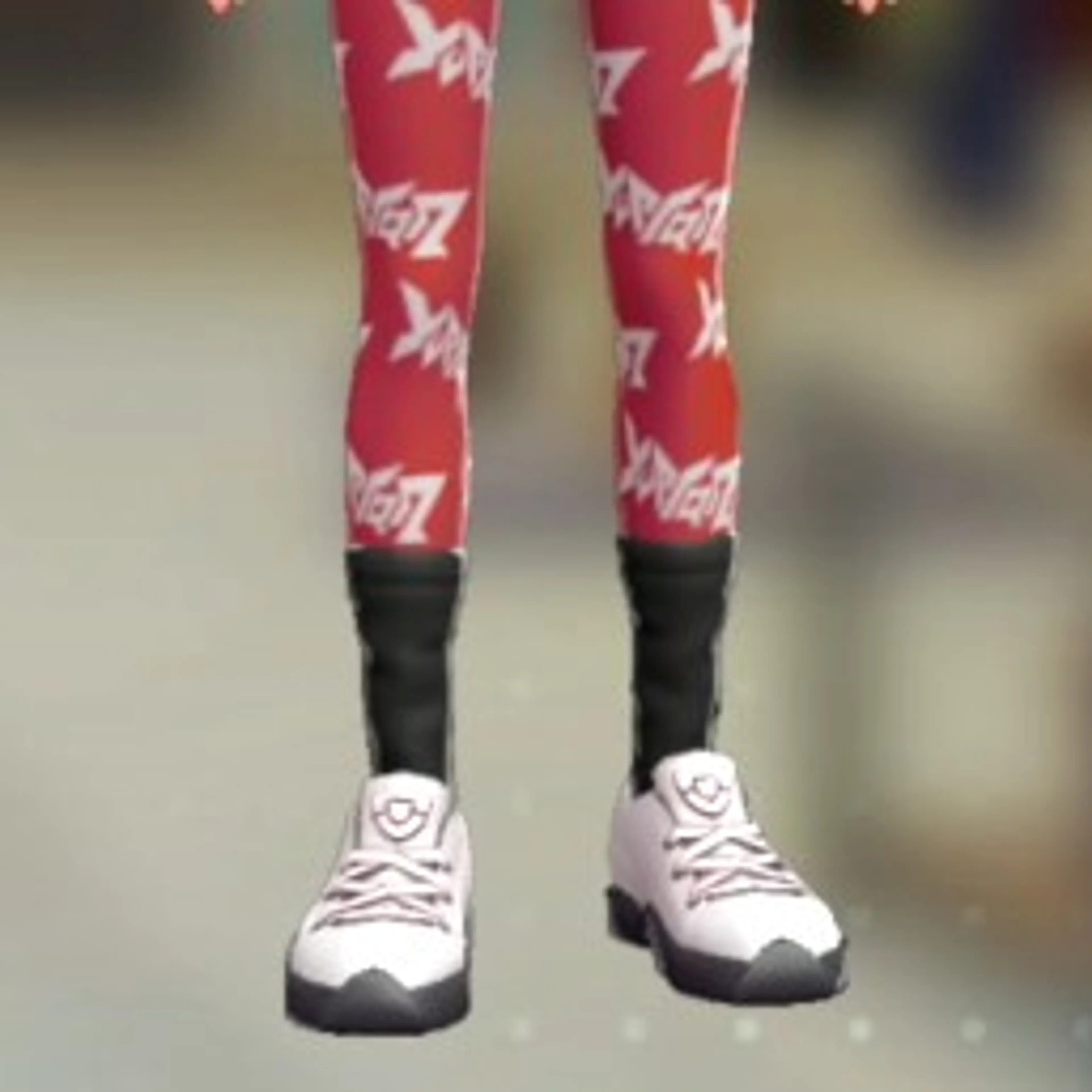 がらタイツ&ソックスセット - グラフィティレッド ブラック