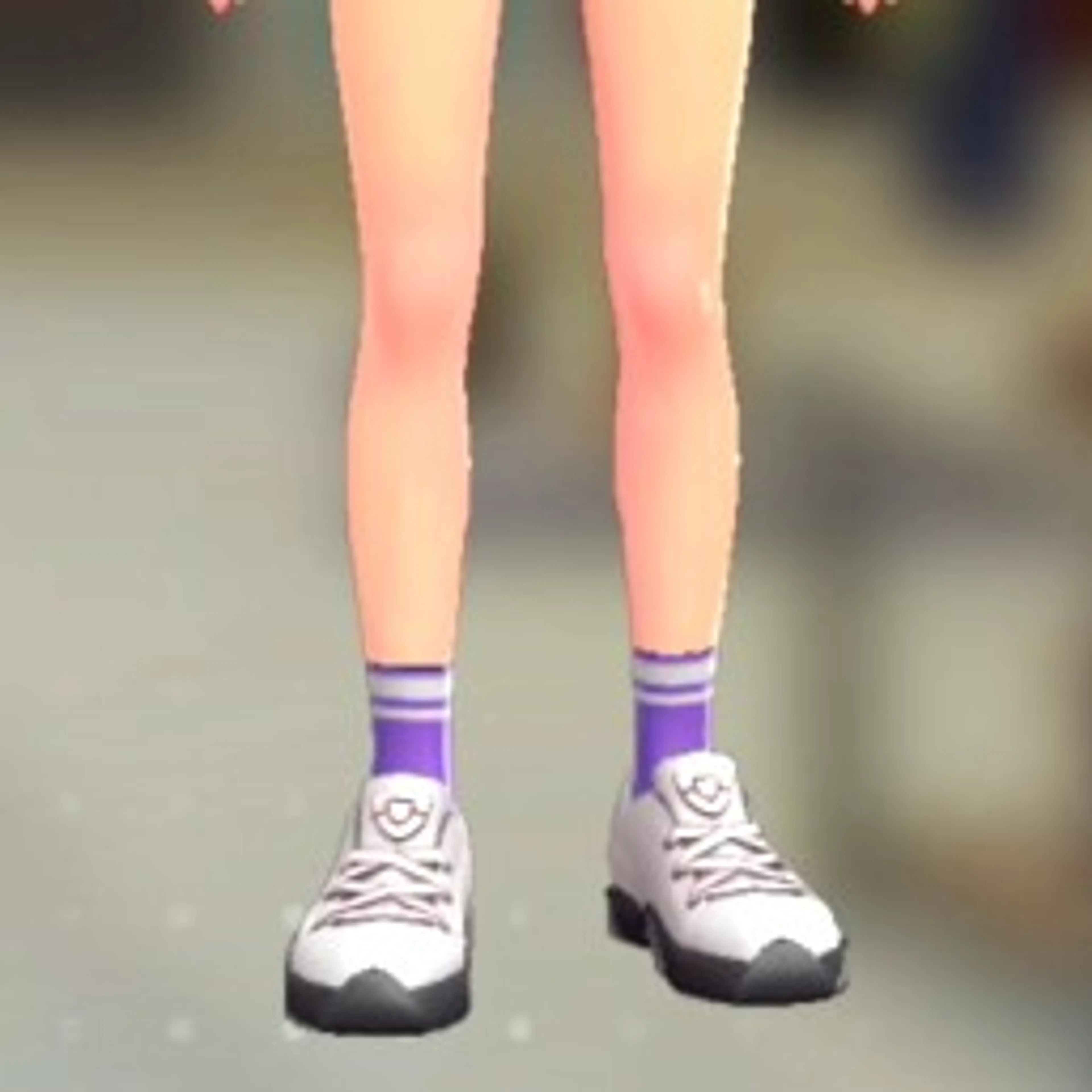 ラインロークルーソックス - パープル×ホワイト