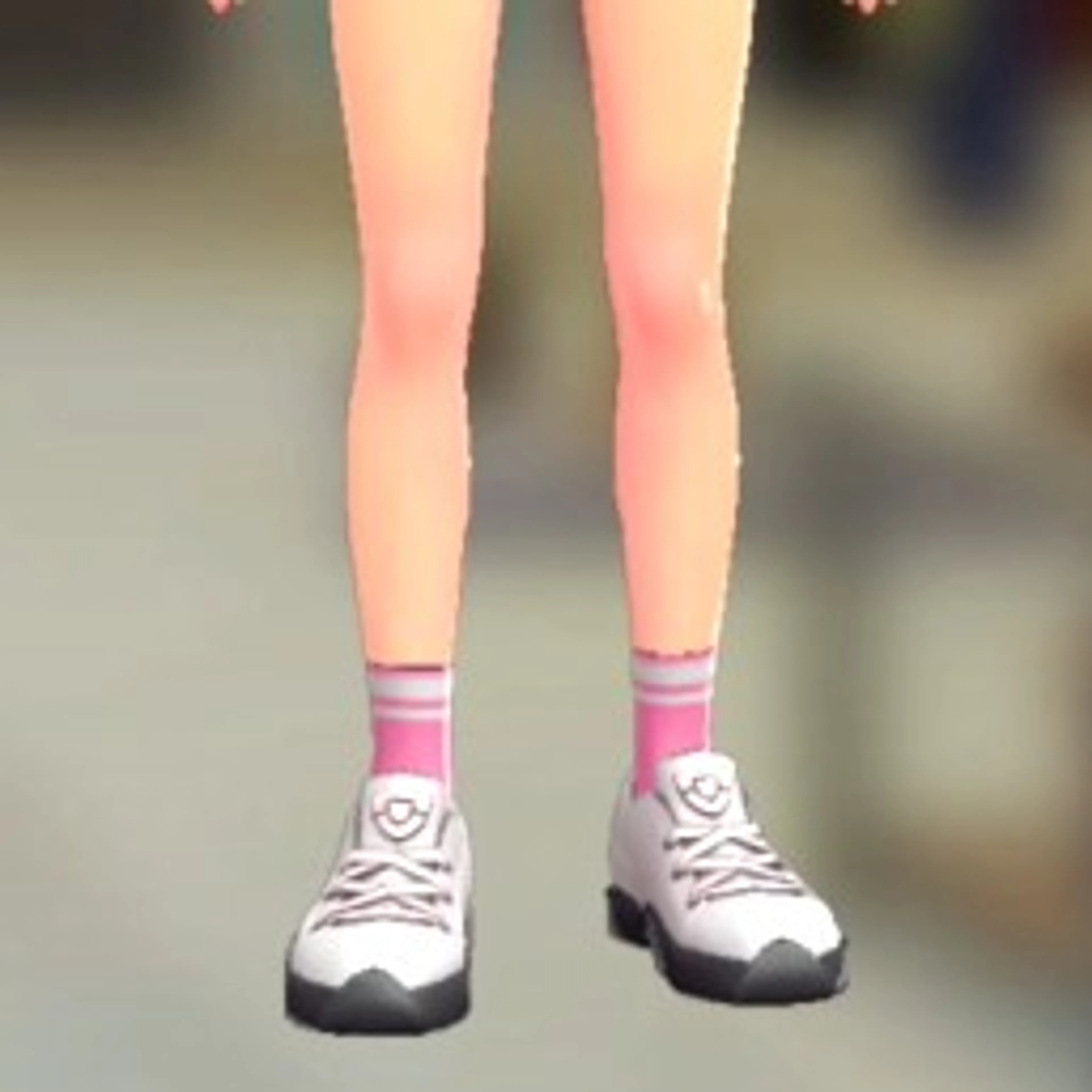 ラインロークルーソックス - ピンク×ホワイト