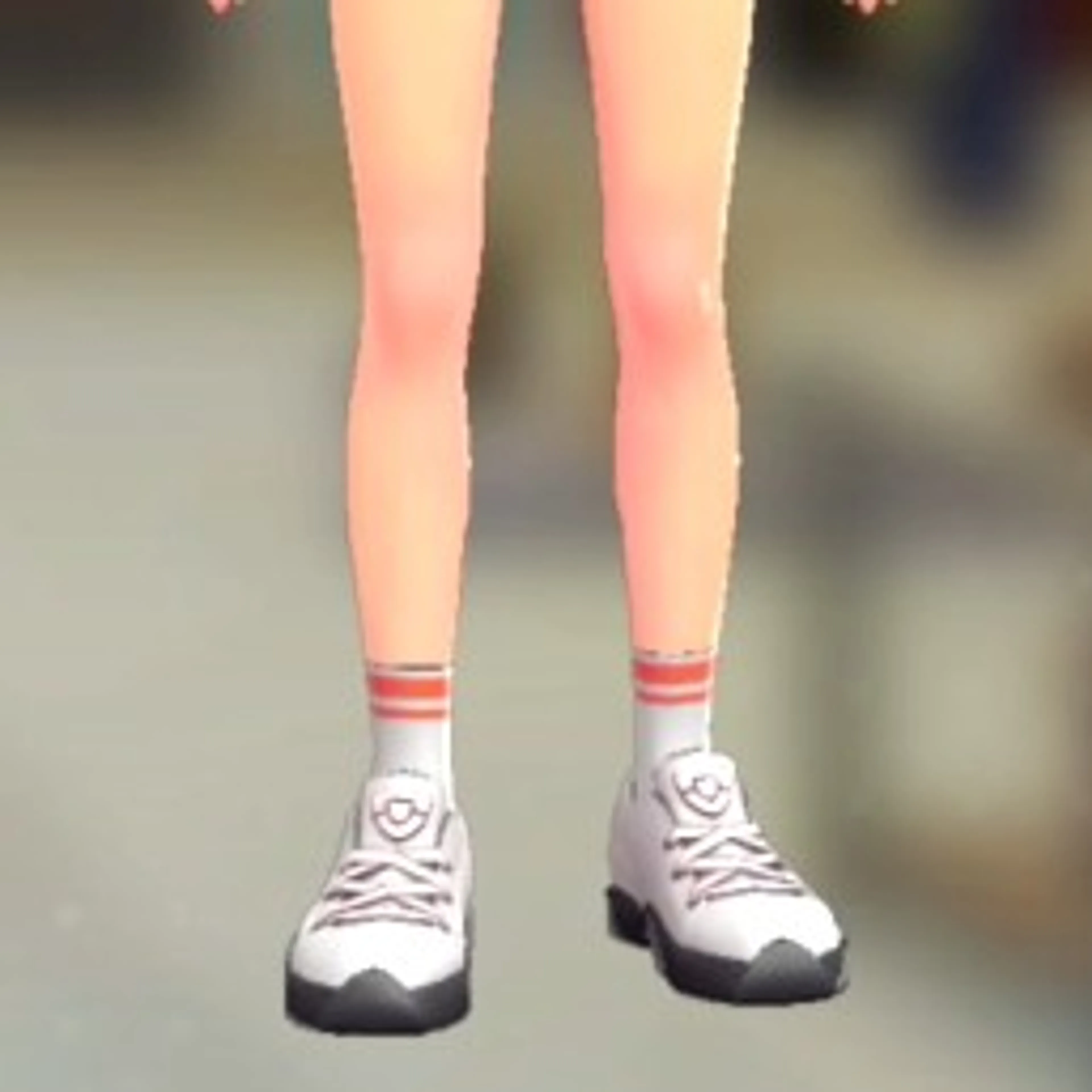 ラインロークルーソックス - ホワイト×オレンジ