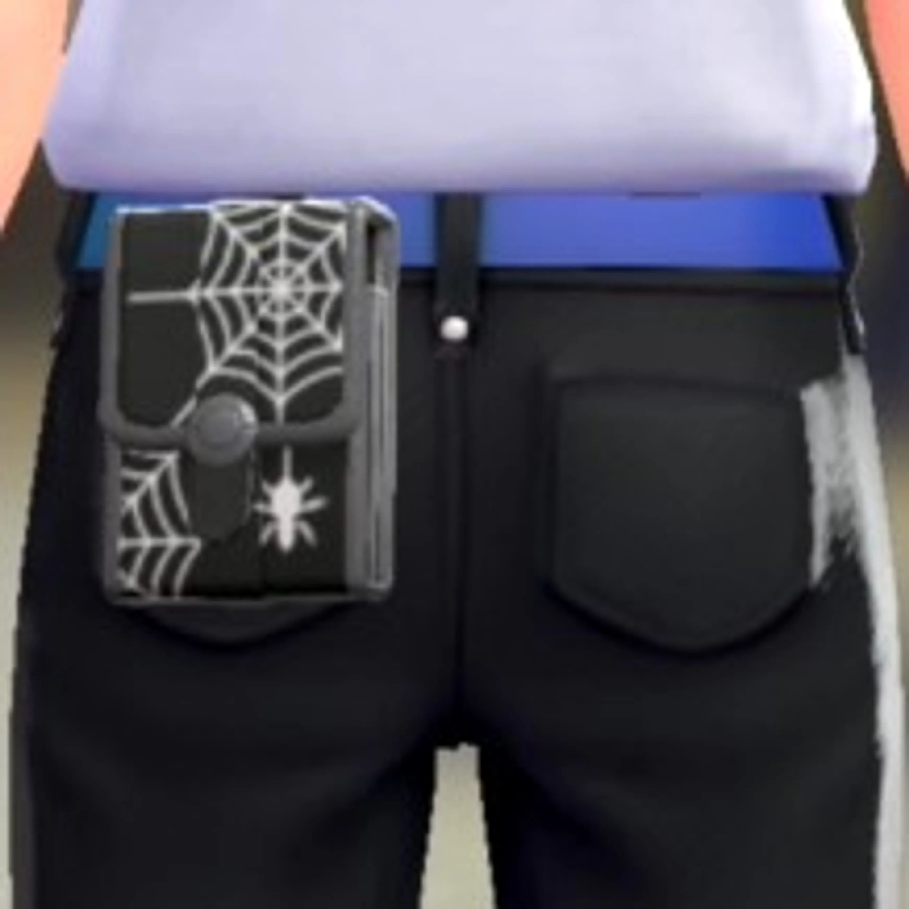 くものすスクエアポーチ - ブラック