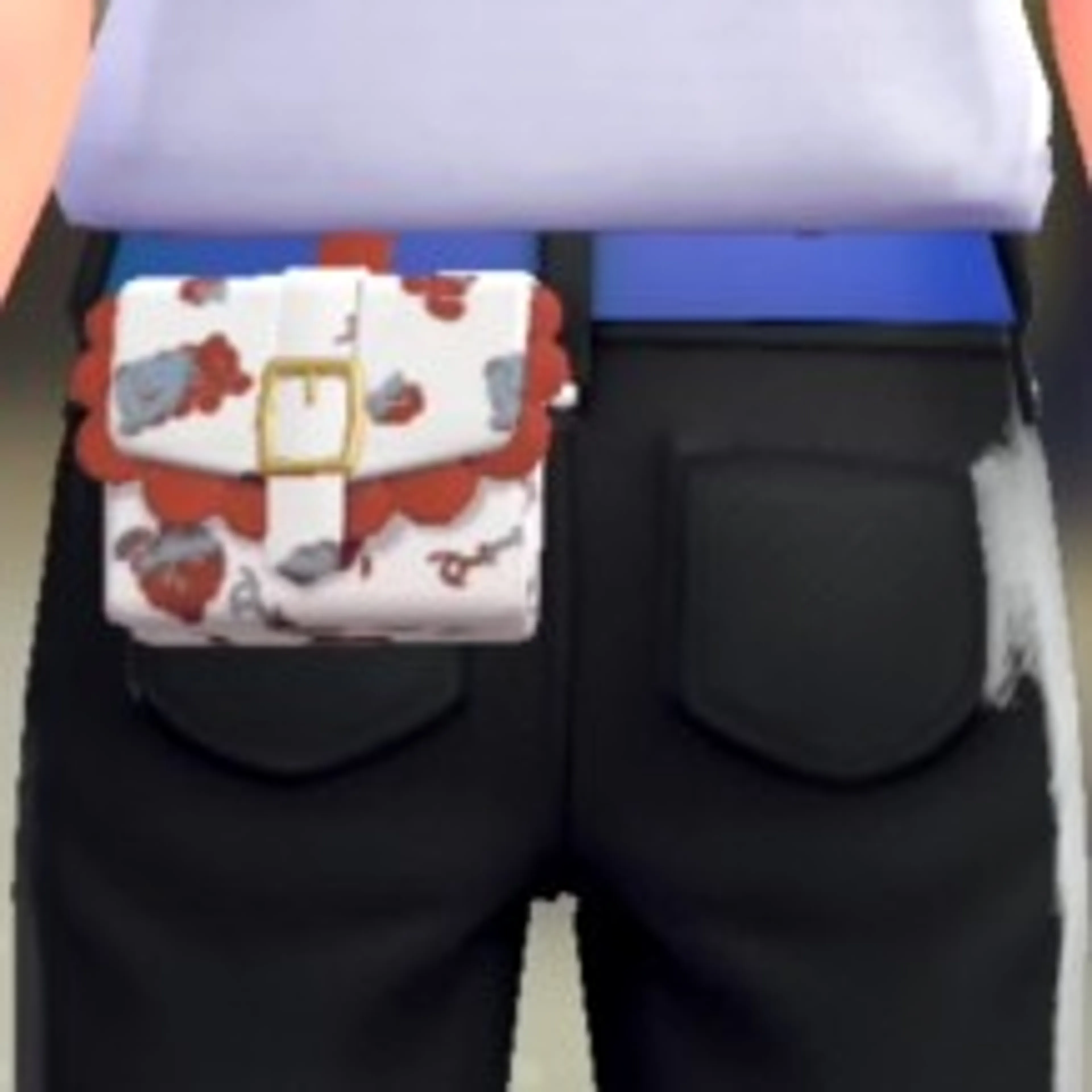 パターンフリルポーチ - スイートホワイト