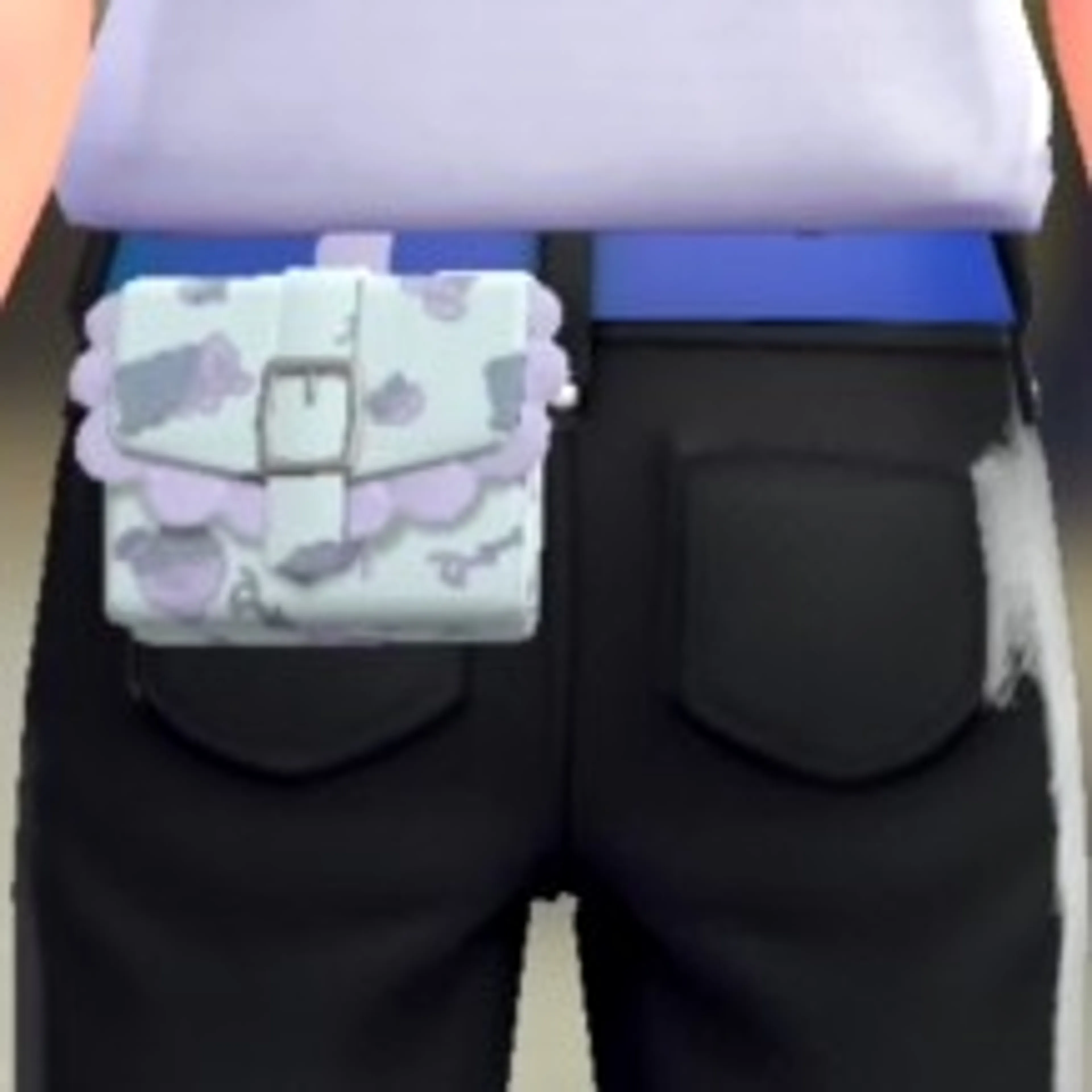 パターンフリルポーチ - スイートブルー