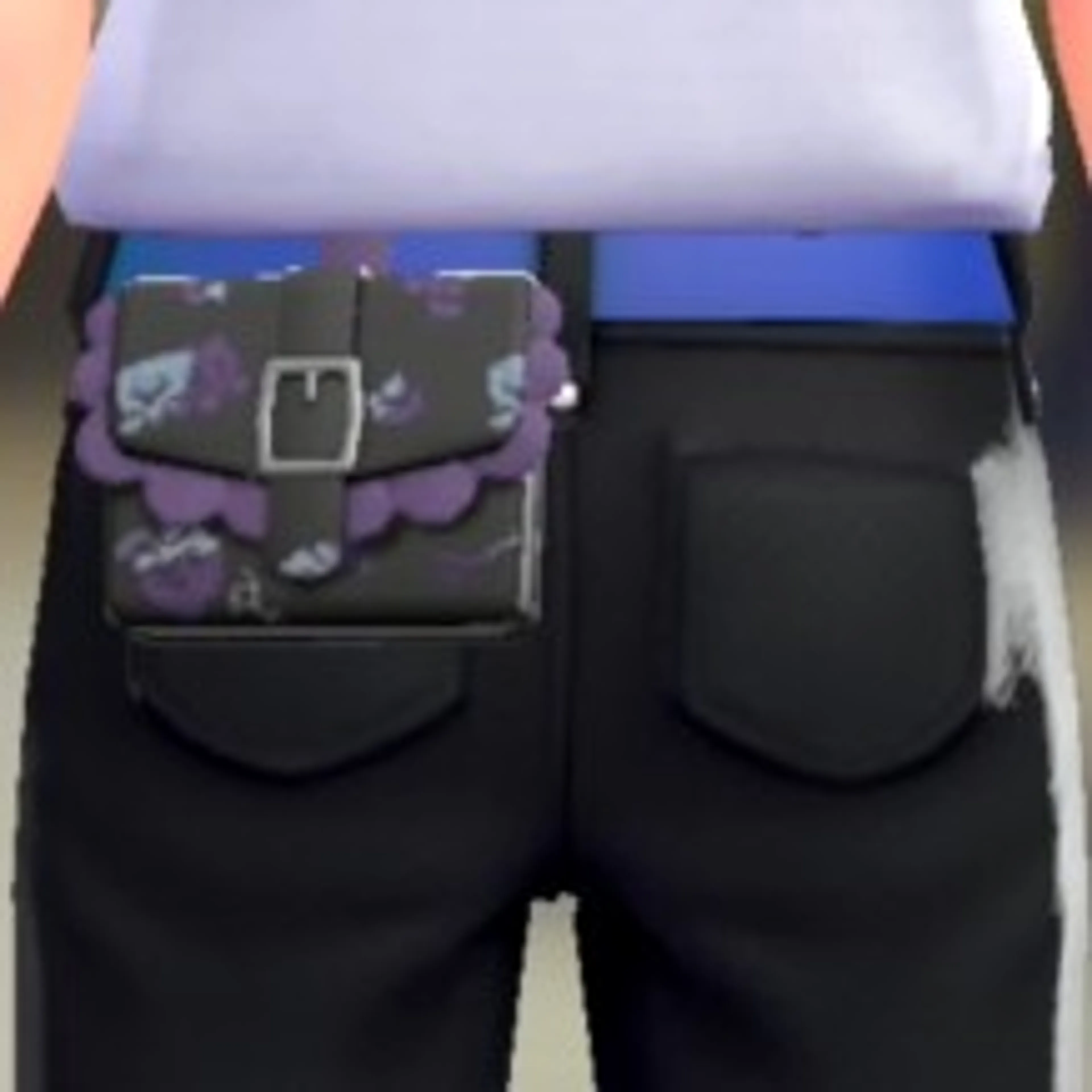 パターンフリルポーチ - スイートブラック