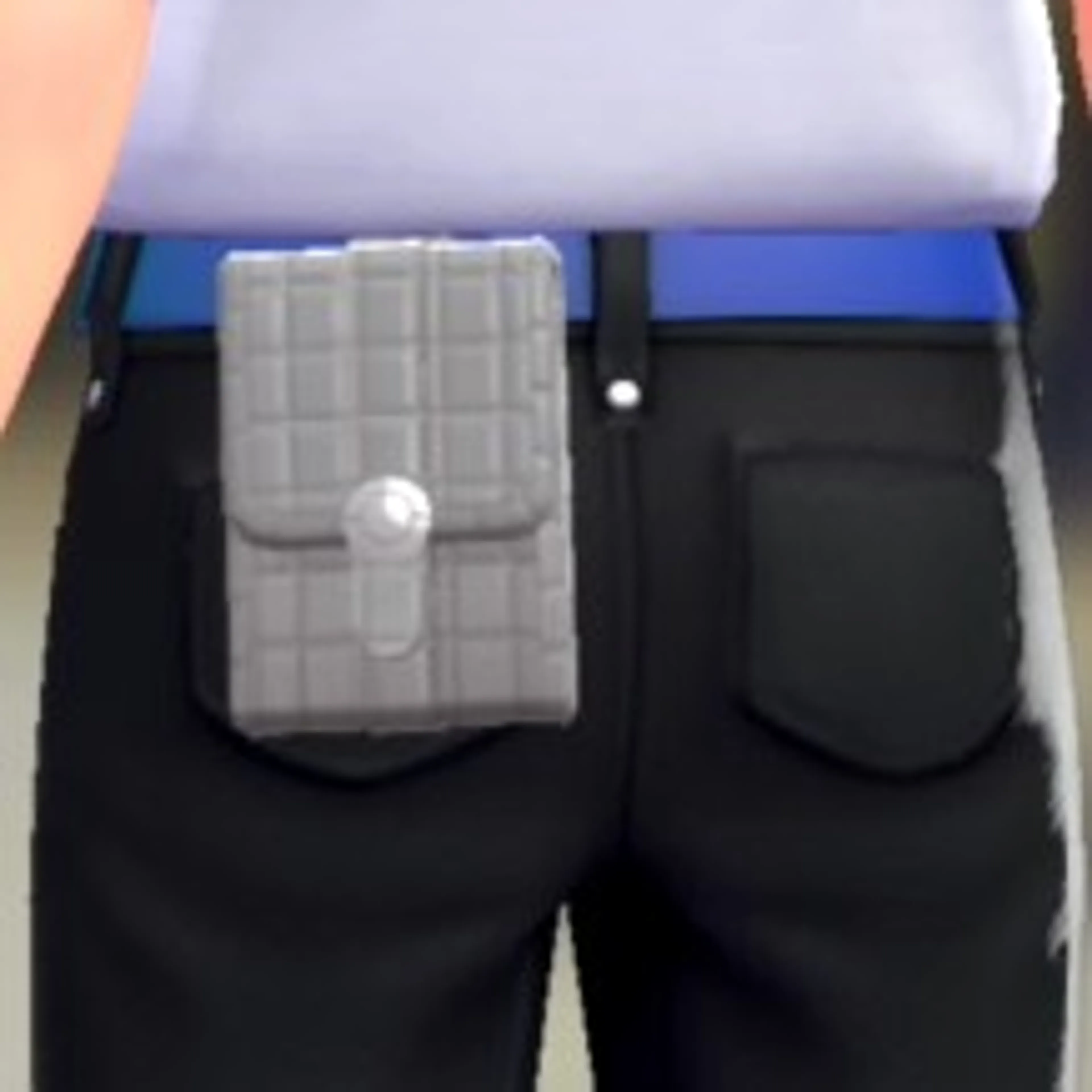 レザースクエアポーチ - シルバー