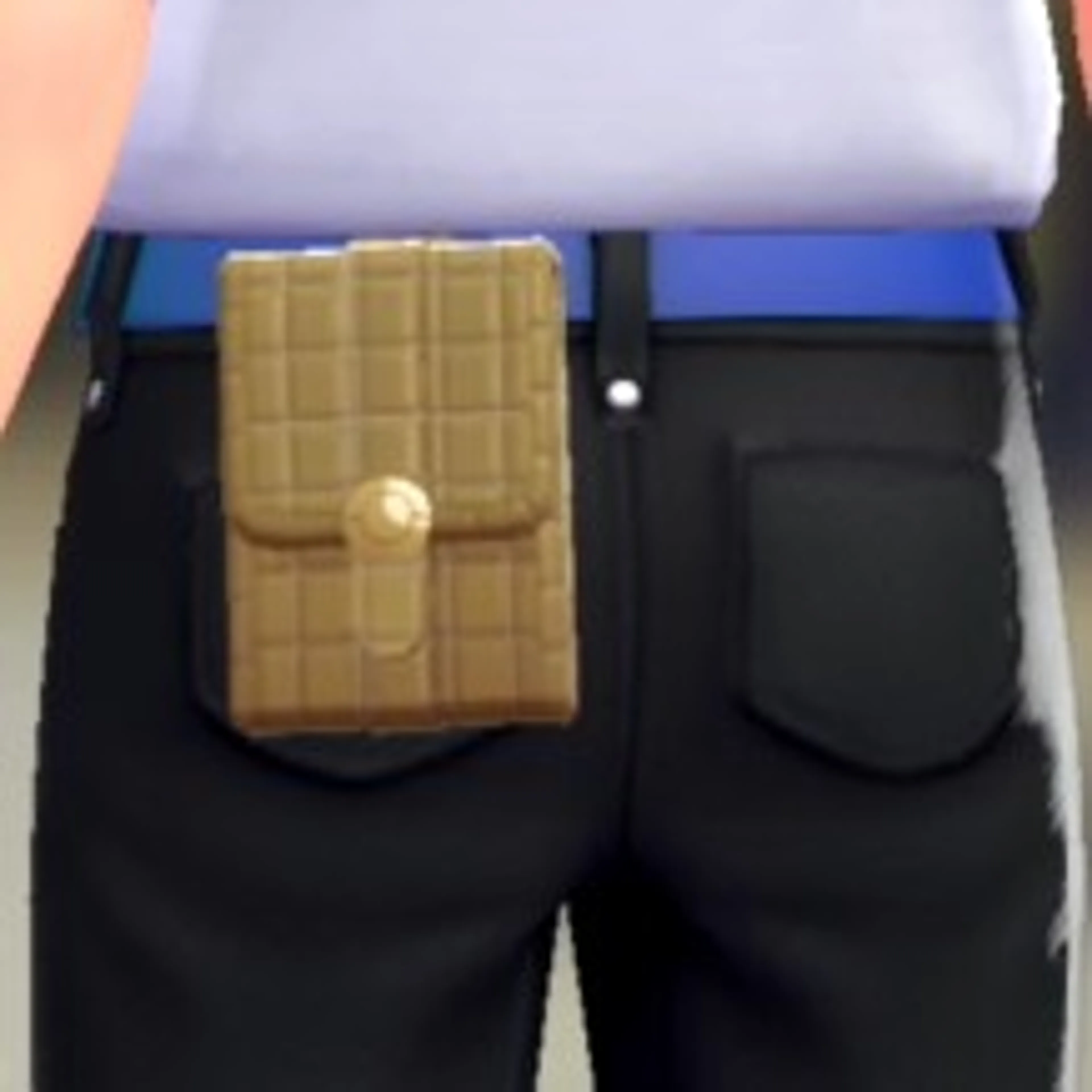 レザースクエアポーチ - ゴールド