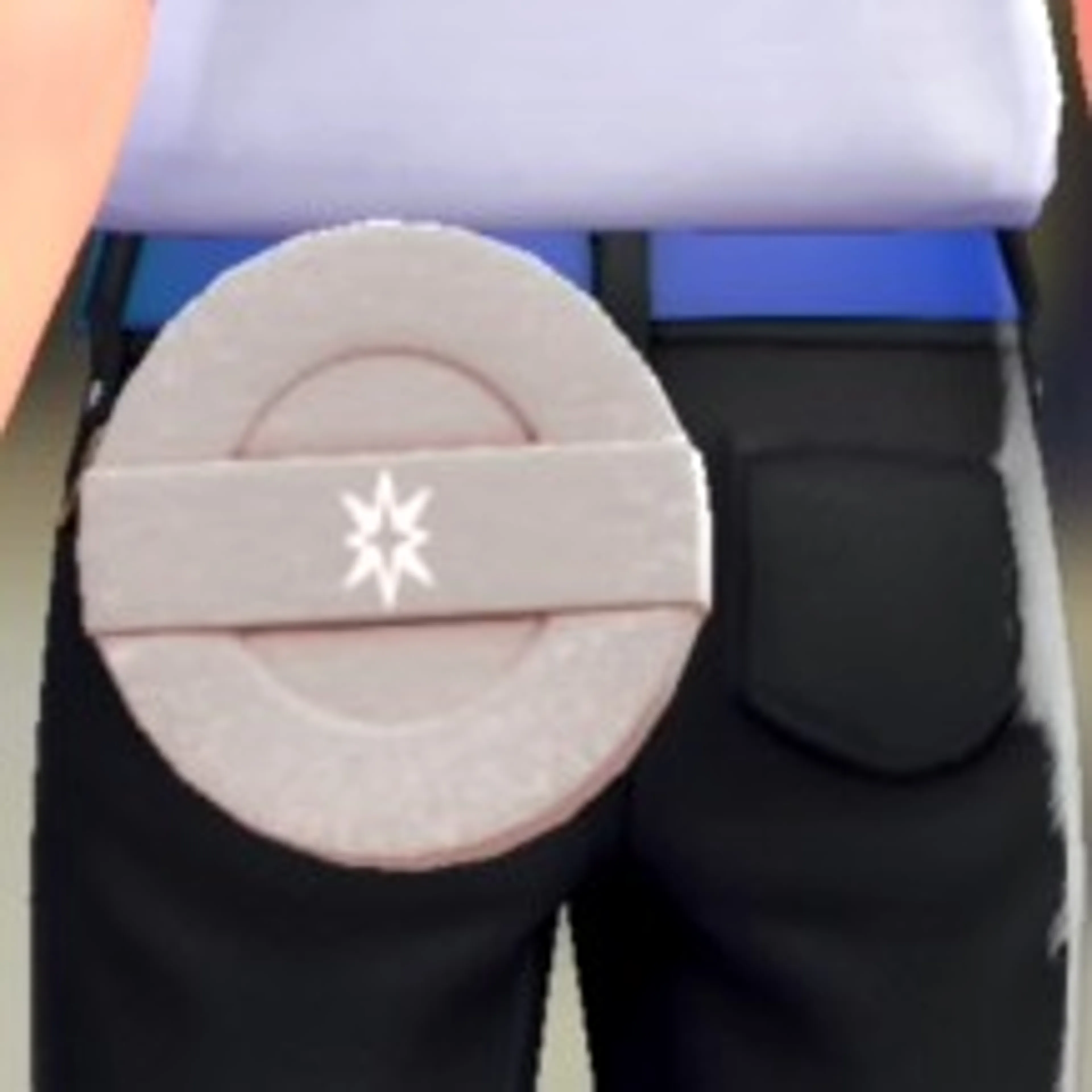 レザーサークルポーチ - シルバー