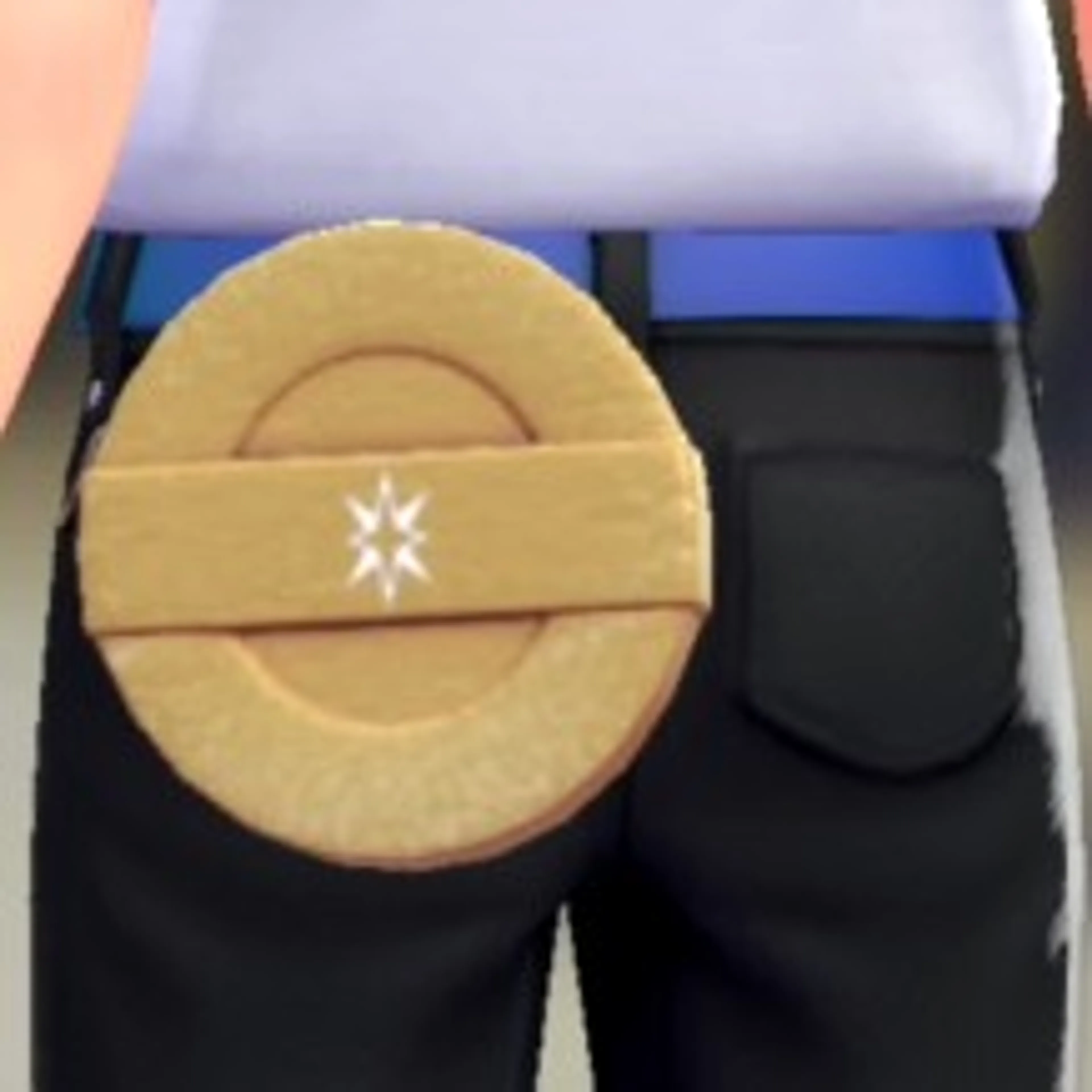 レザーサークルポーチ - ゴールド