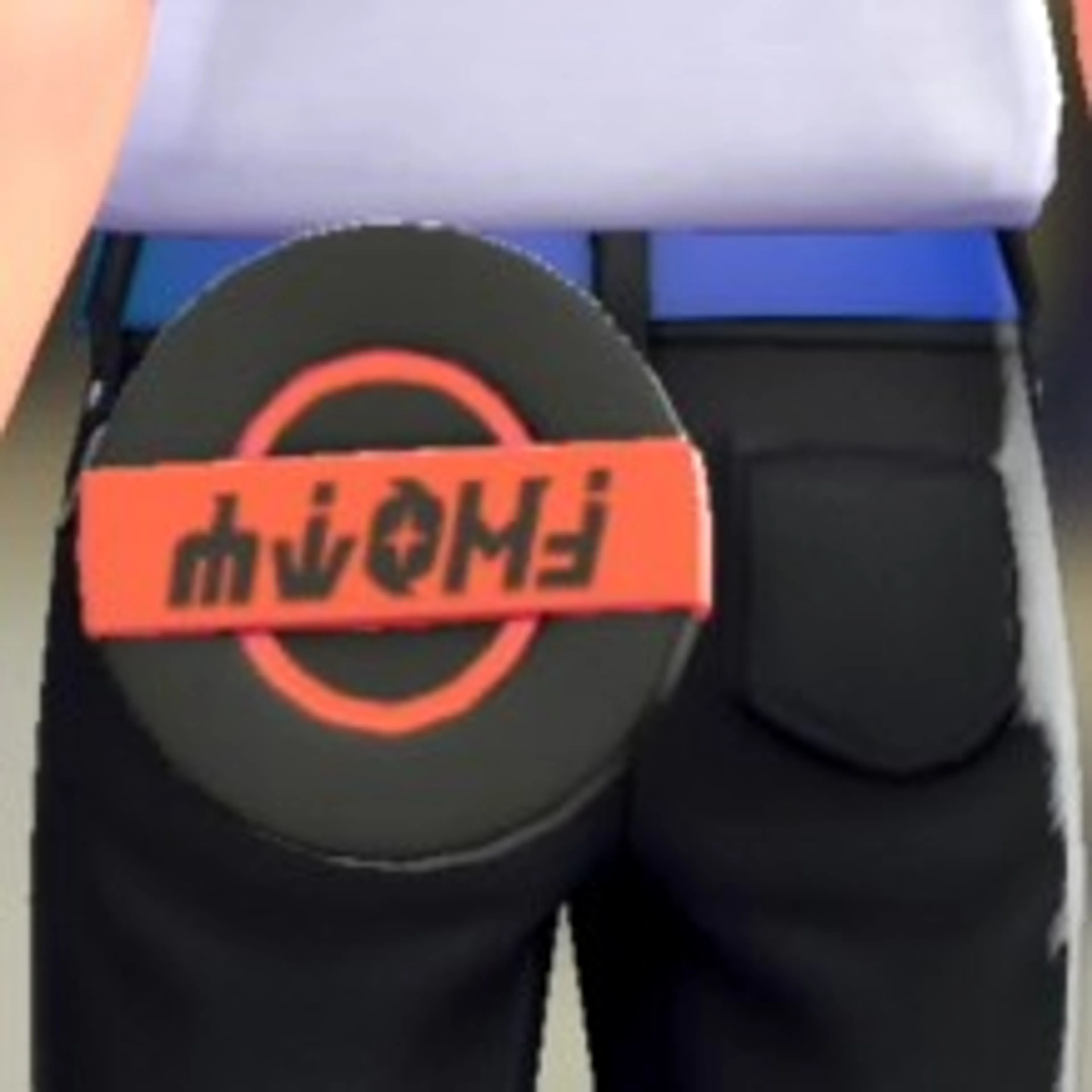 バイカラーサークルポーチ - ブラック×オレンジ