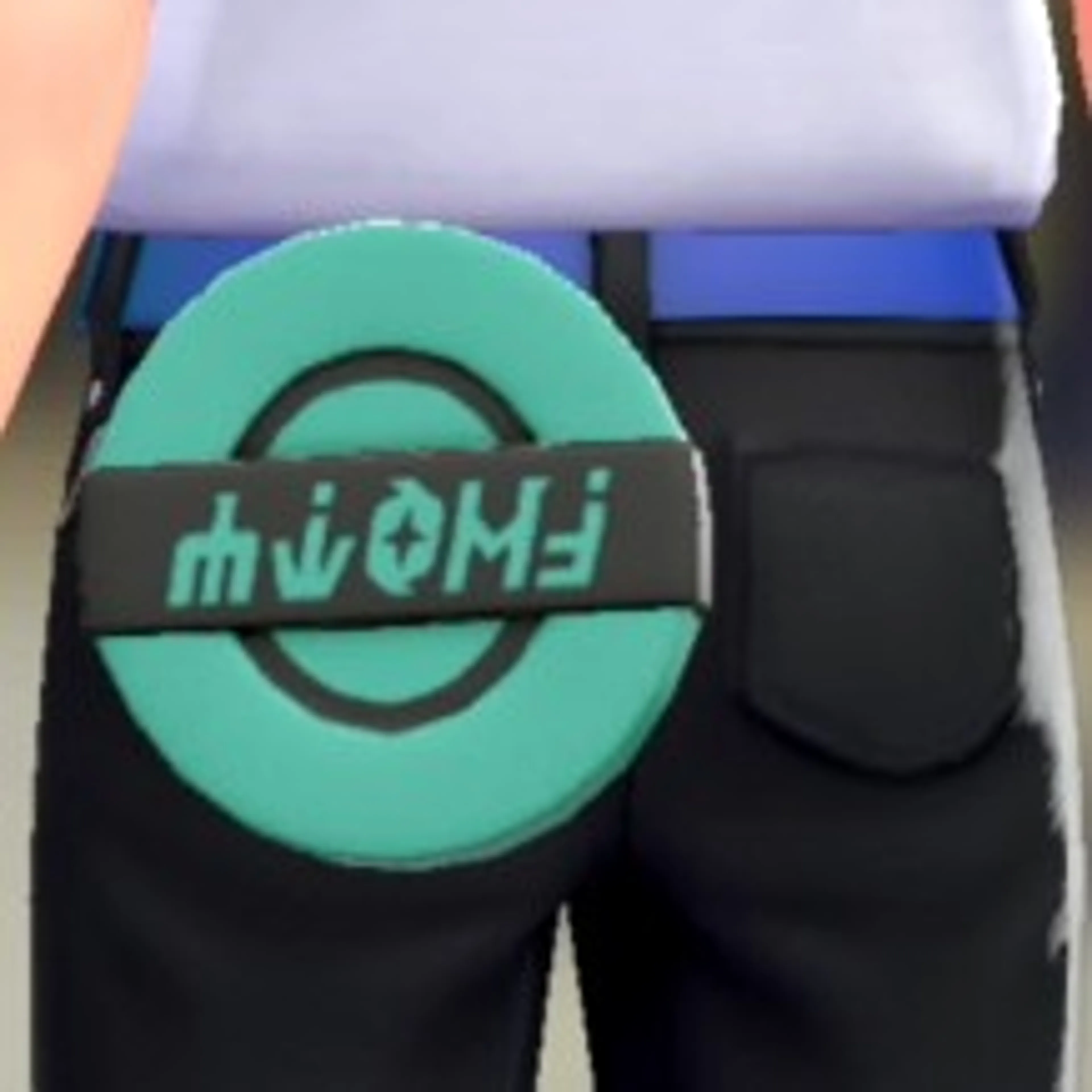 バイカラーサークルポーチ - グリーン×ブラック