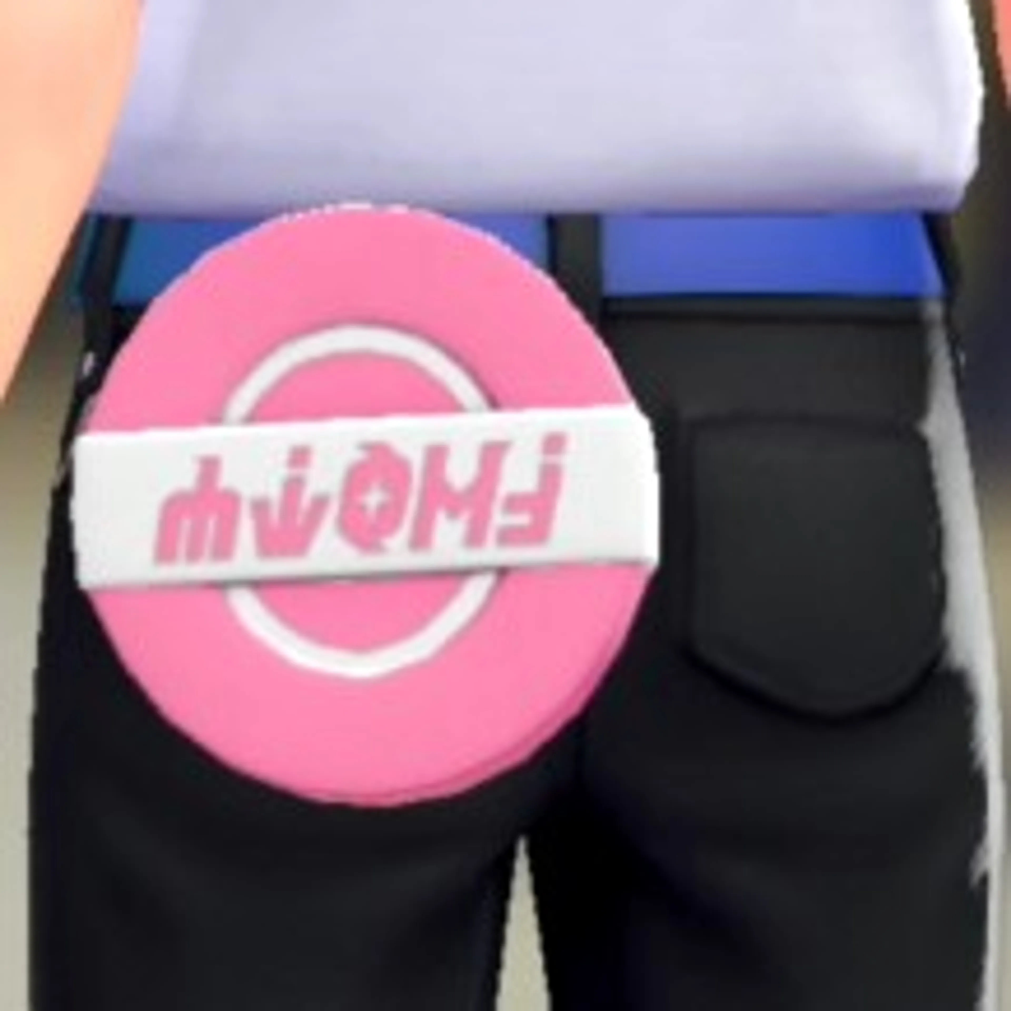 バイカラーサークルポーチ - ピンク×ホワイト