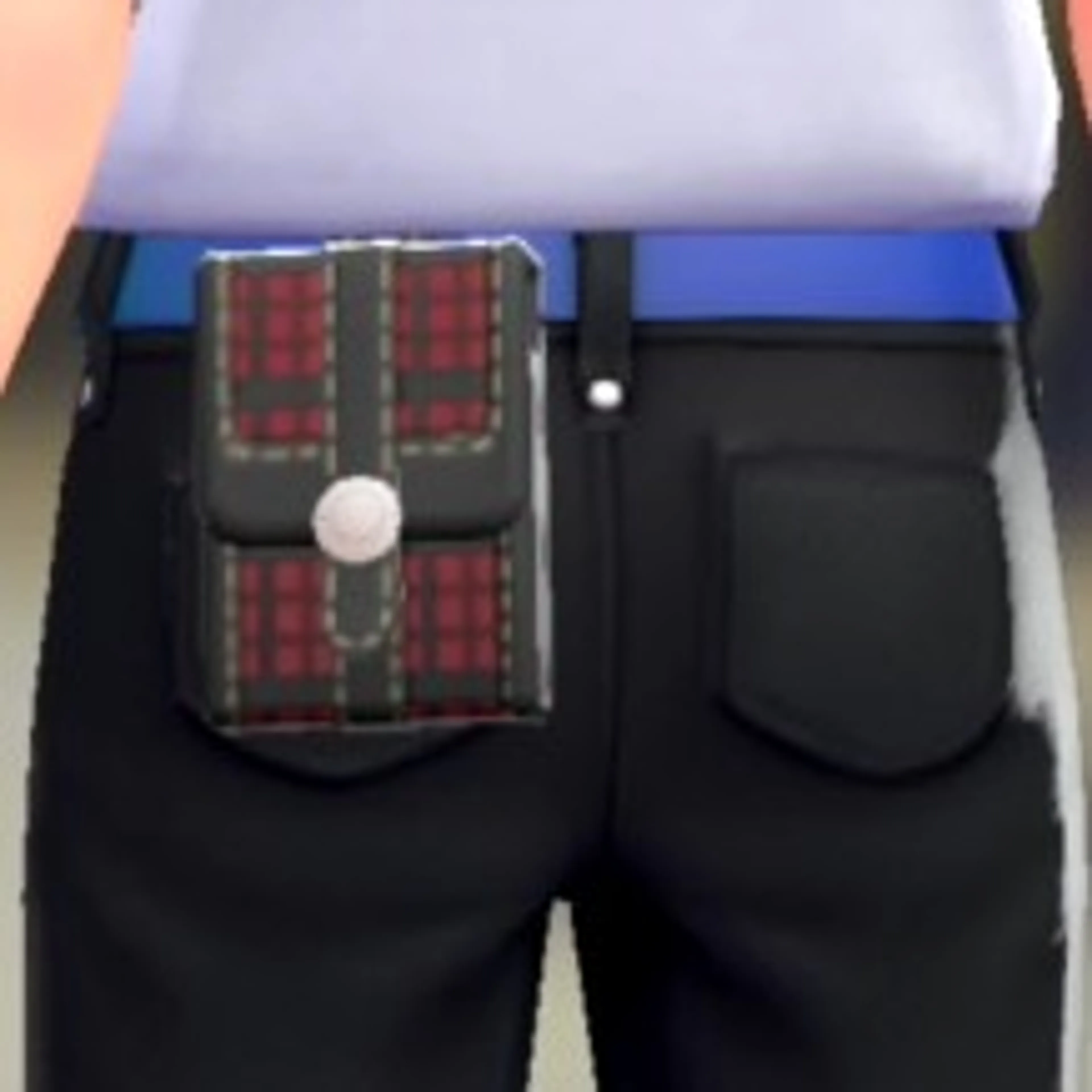 チェックがらスクエアポーチ - ブレイブリーレッド