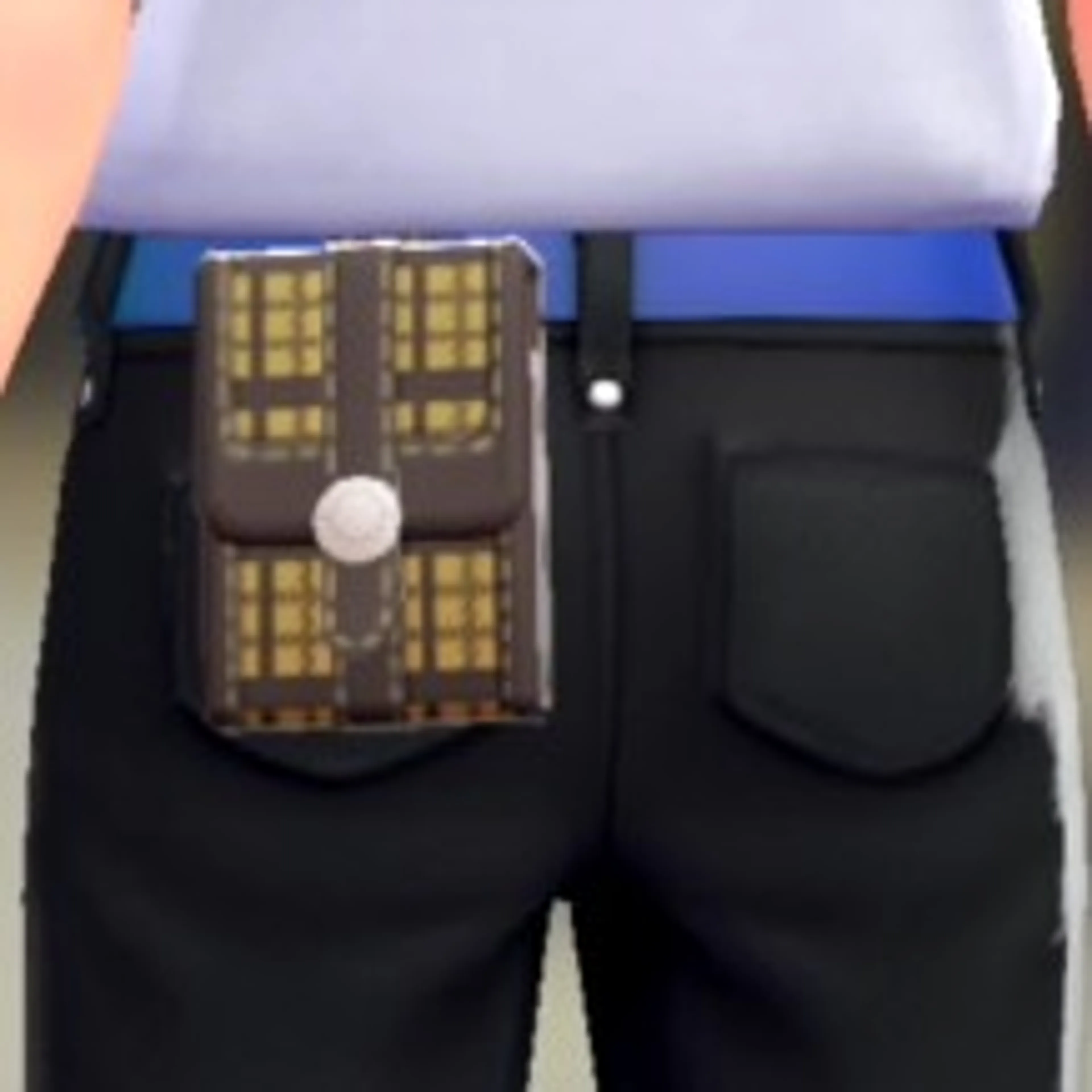 チェックがらスクエアポーチ - ブレイブリーキャメル