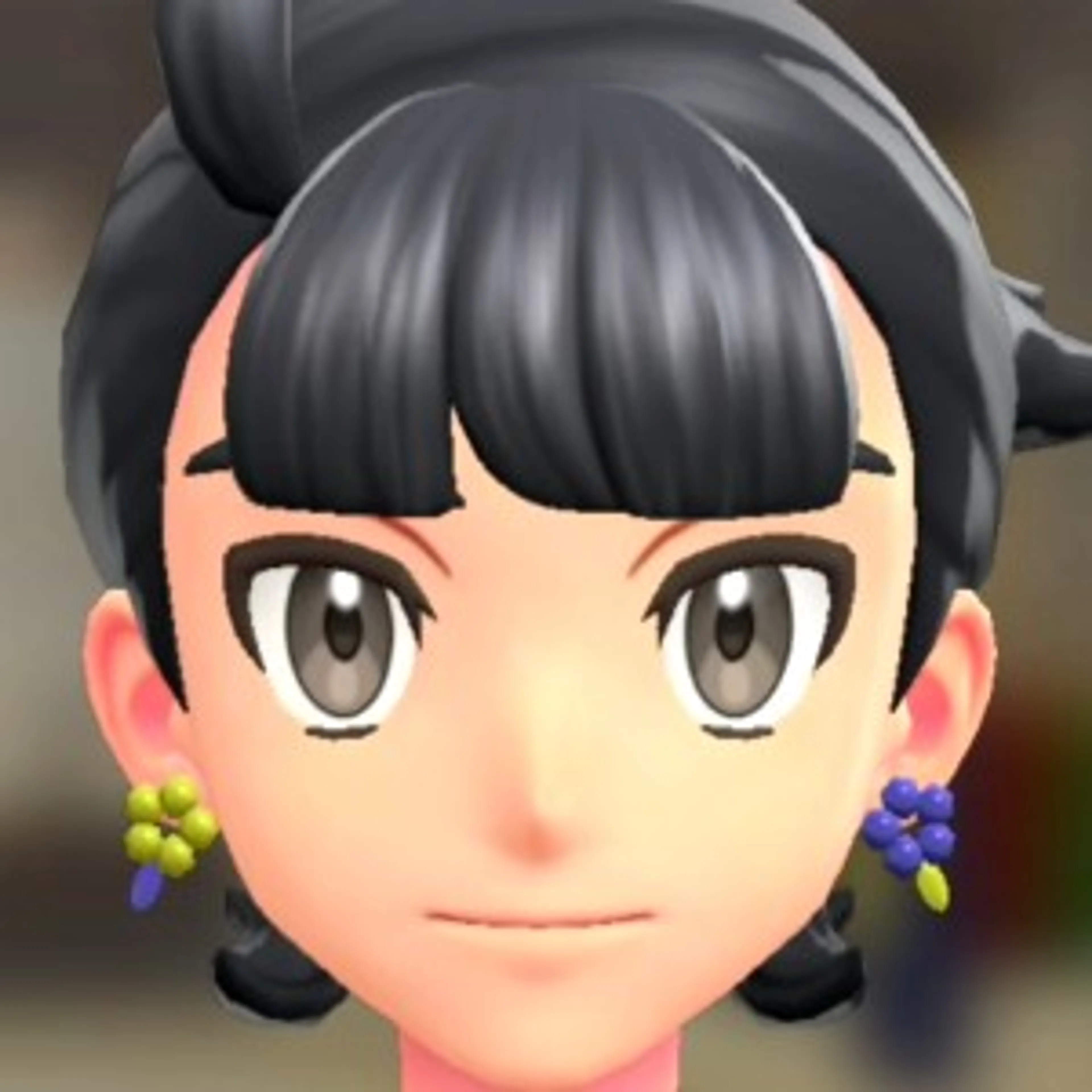 フラワーピアス - イエロー×パープル