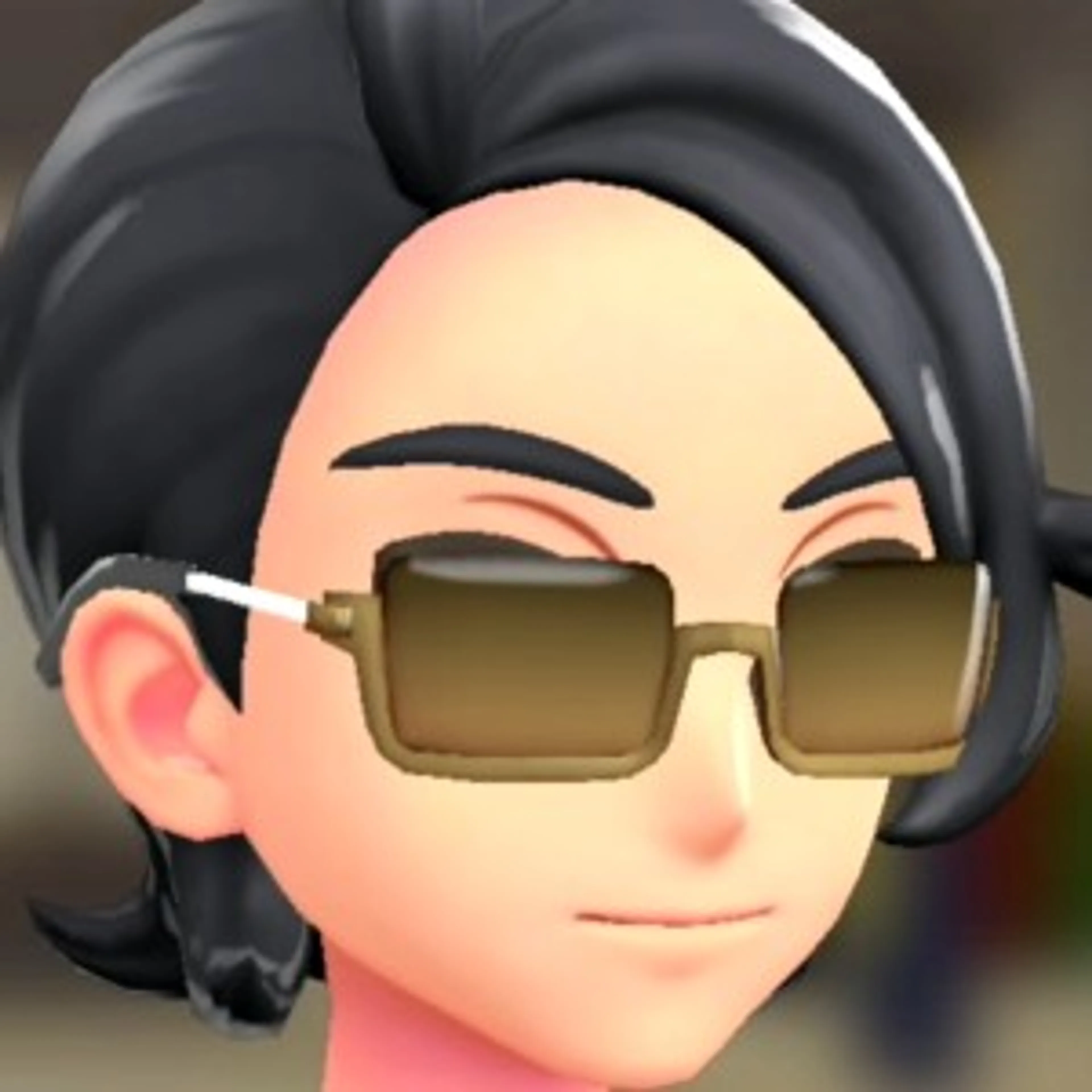 スクエアフレームグラス - ゴールドレンズ