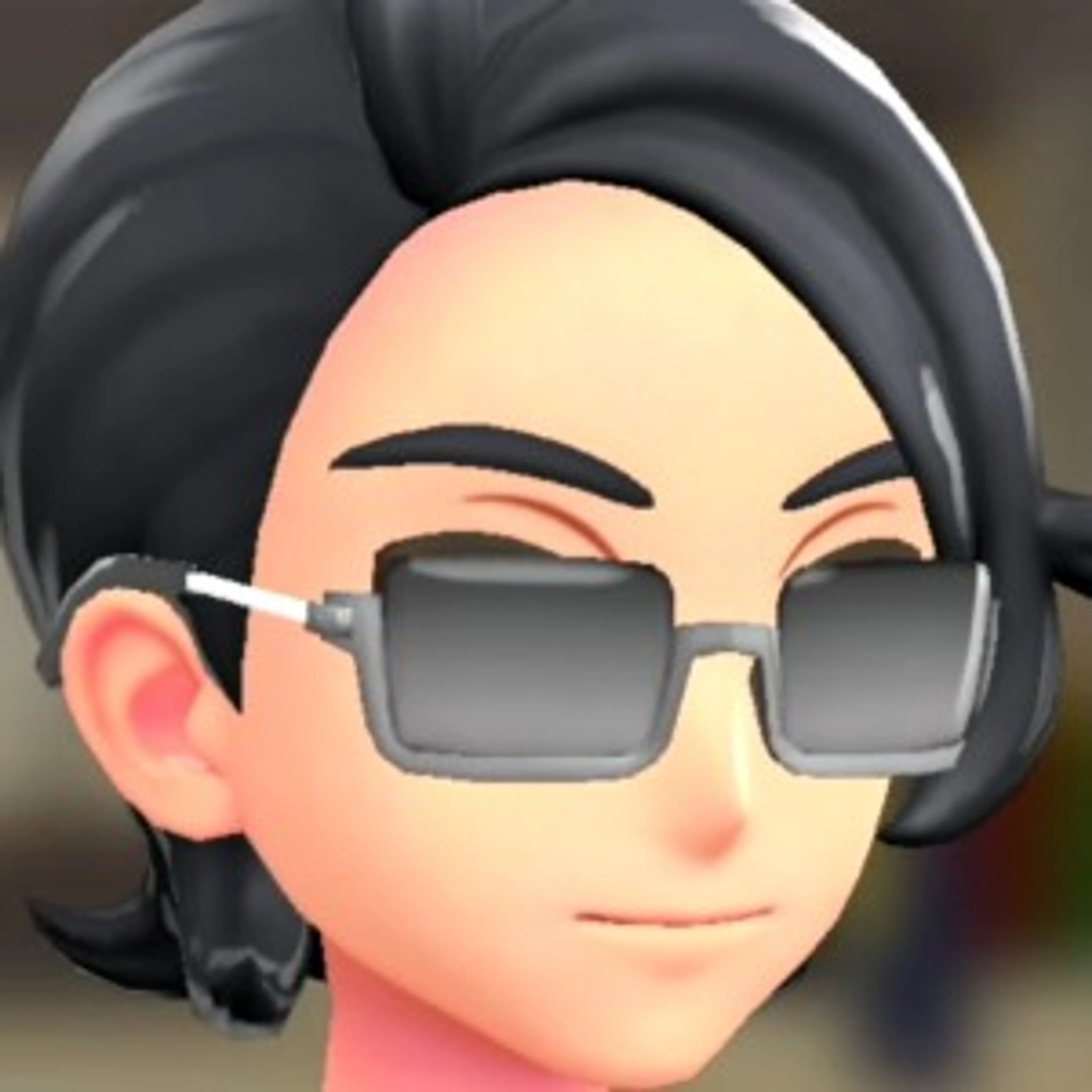 スクエアフレームグラス - シルバーレンズ