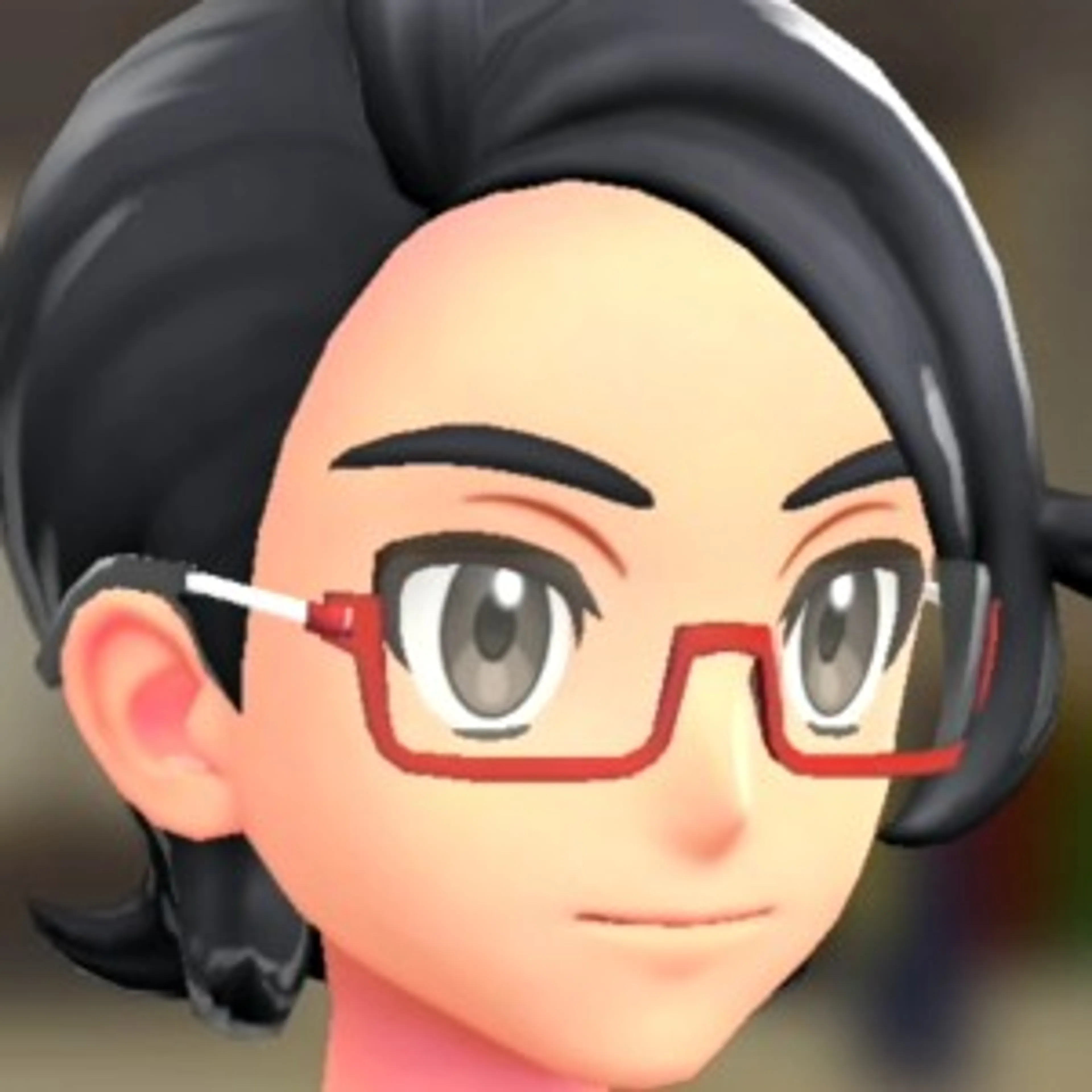 スクエアフレームグラス - レッドフレーム