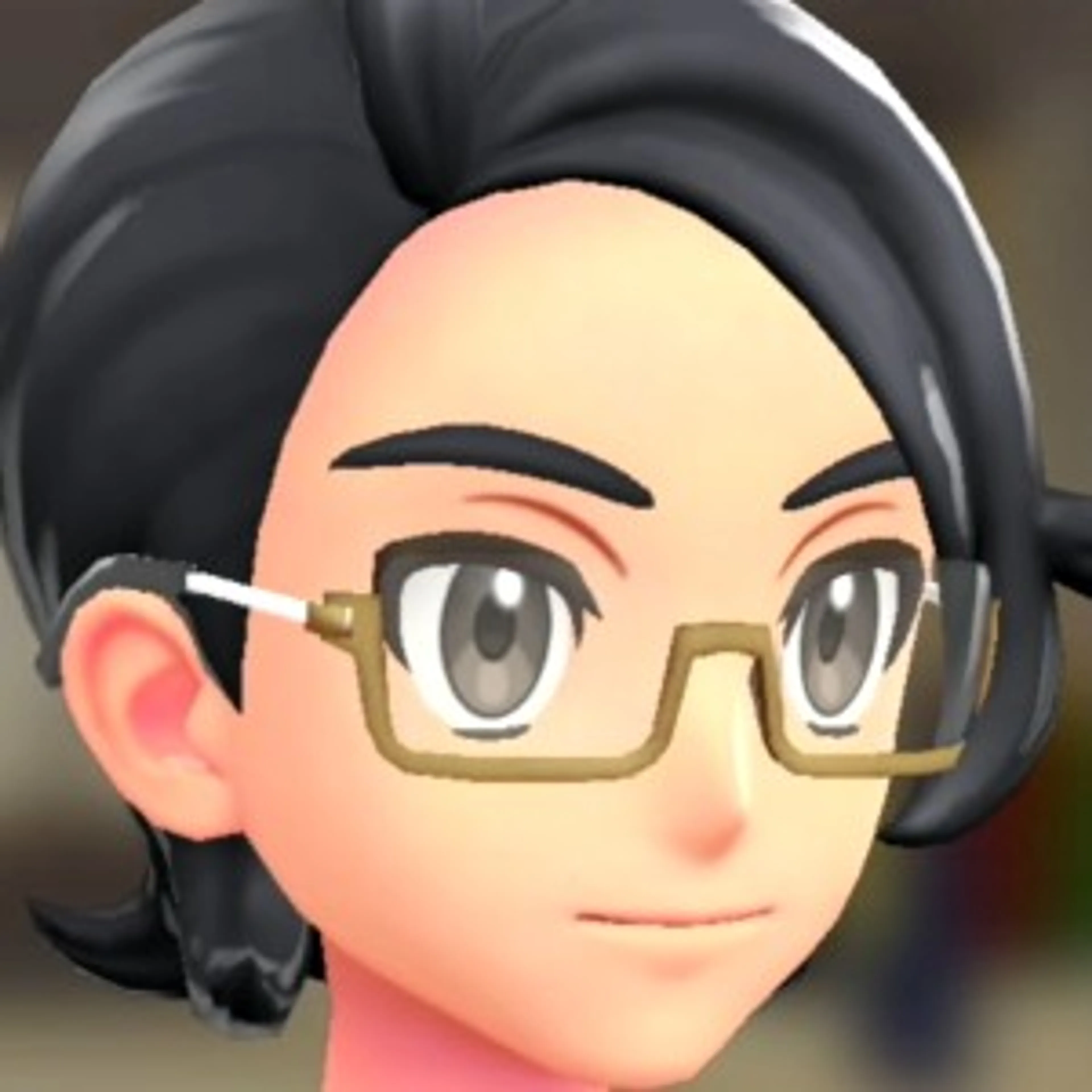 スクエアフレームグラス - ゴールドフレーム