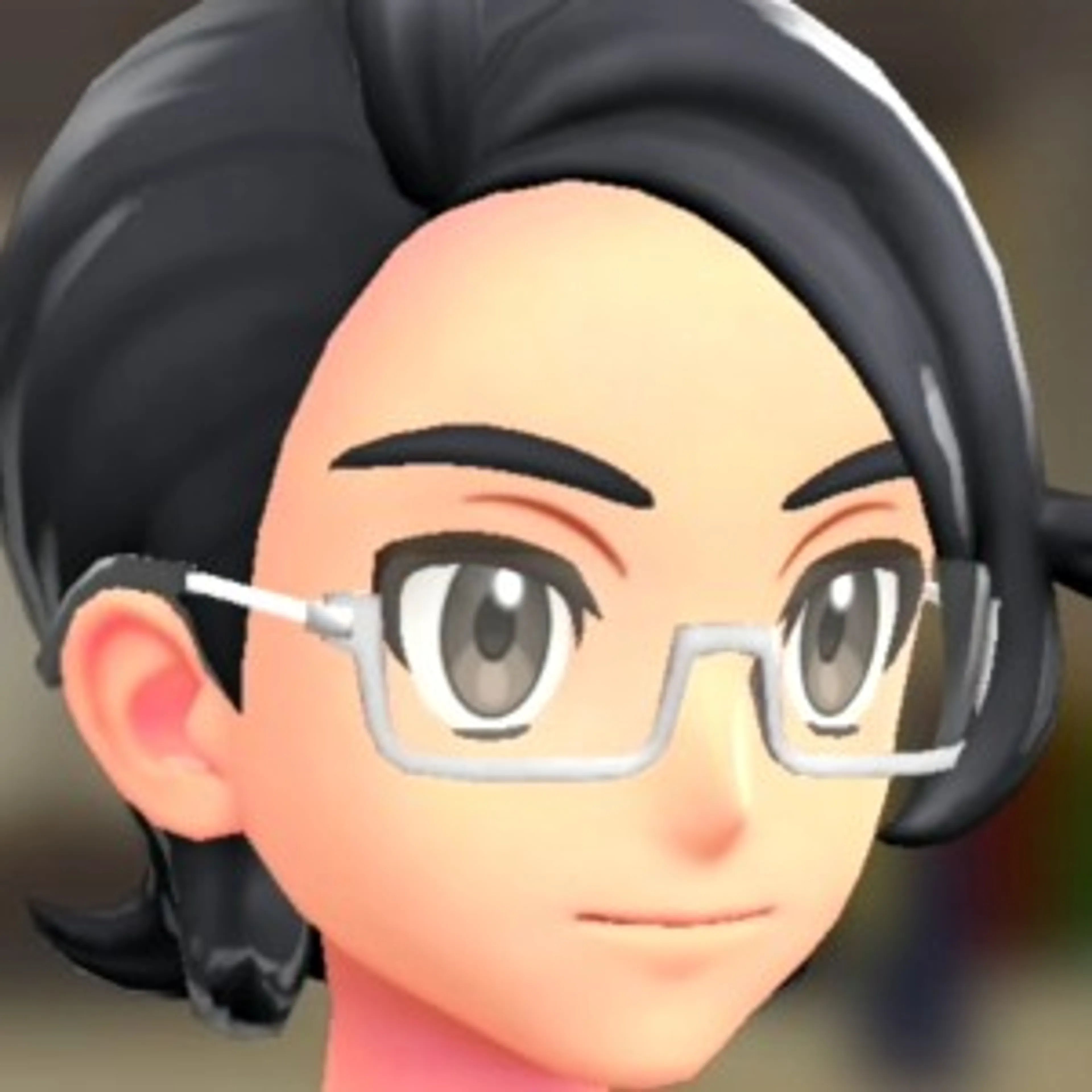 スクエアフレームグラス - ホワイトフレーム