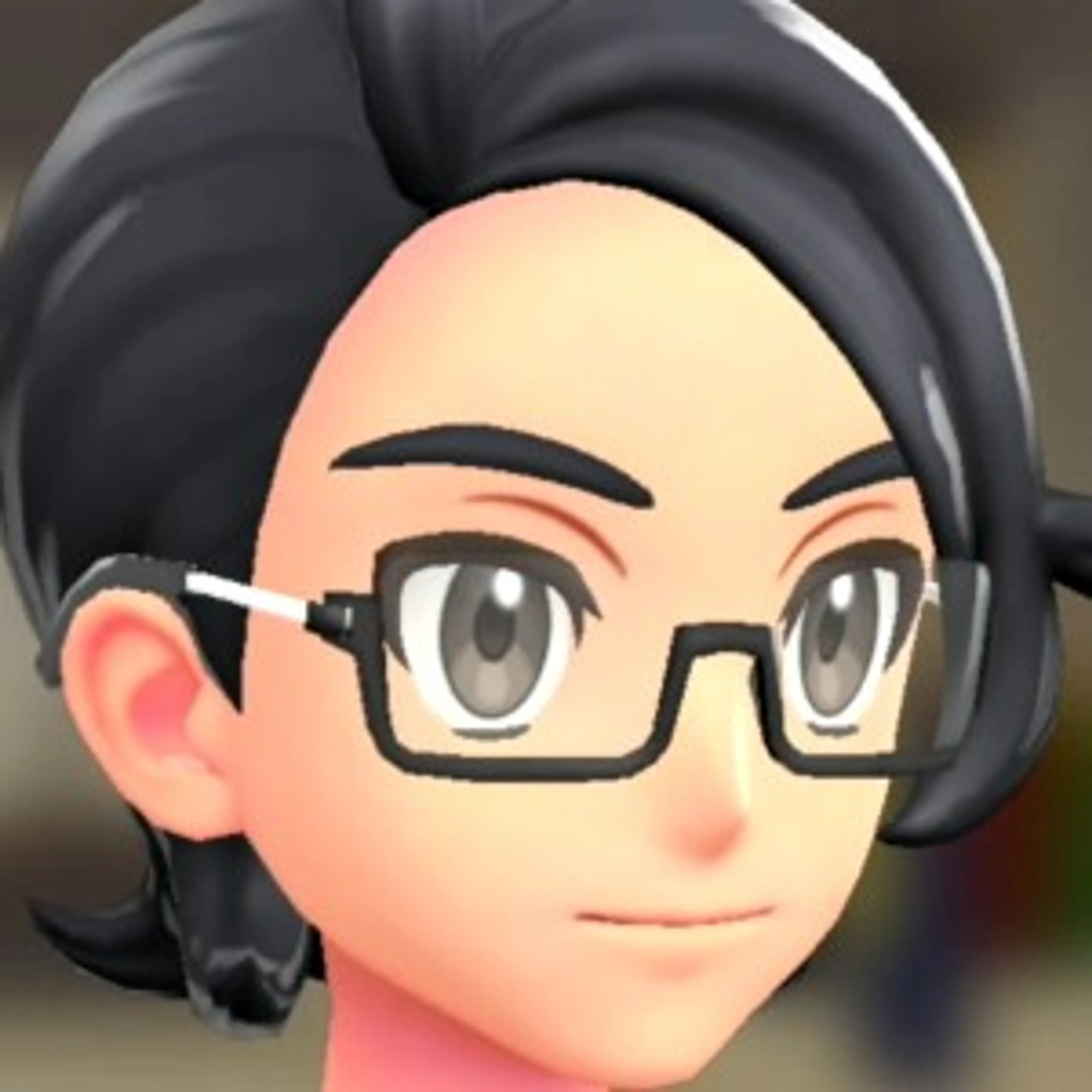 スクエアフレームグラス - ブラックフレーム