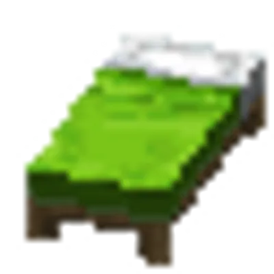 黄緑色のベッドの画像