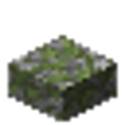 苔むした丸石のハーフブロックの画像