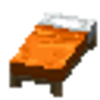 橙色のベッドの画像